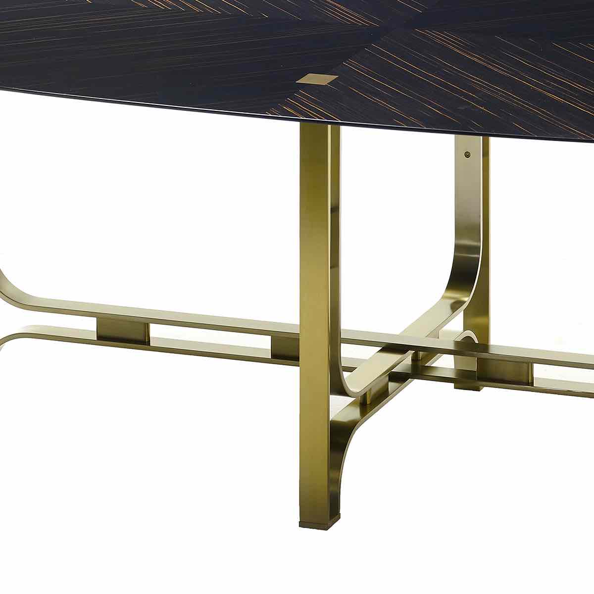 Oval Dining Table – Metal Base, Ammara Ebony Veneer | 02710