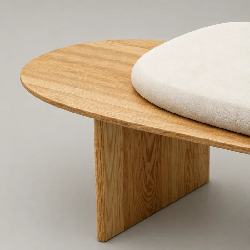 Luxury Upholstered Bench Solid Ash Wood Frame Fabric Seat End of Table Bench Modern Minimalist