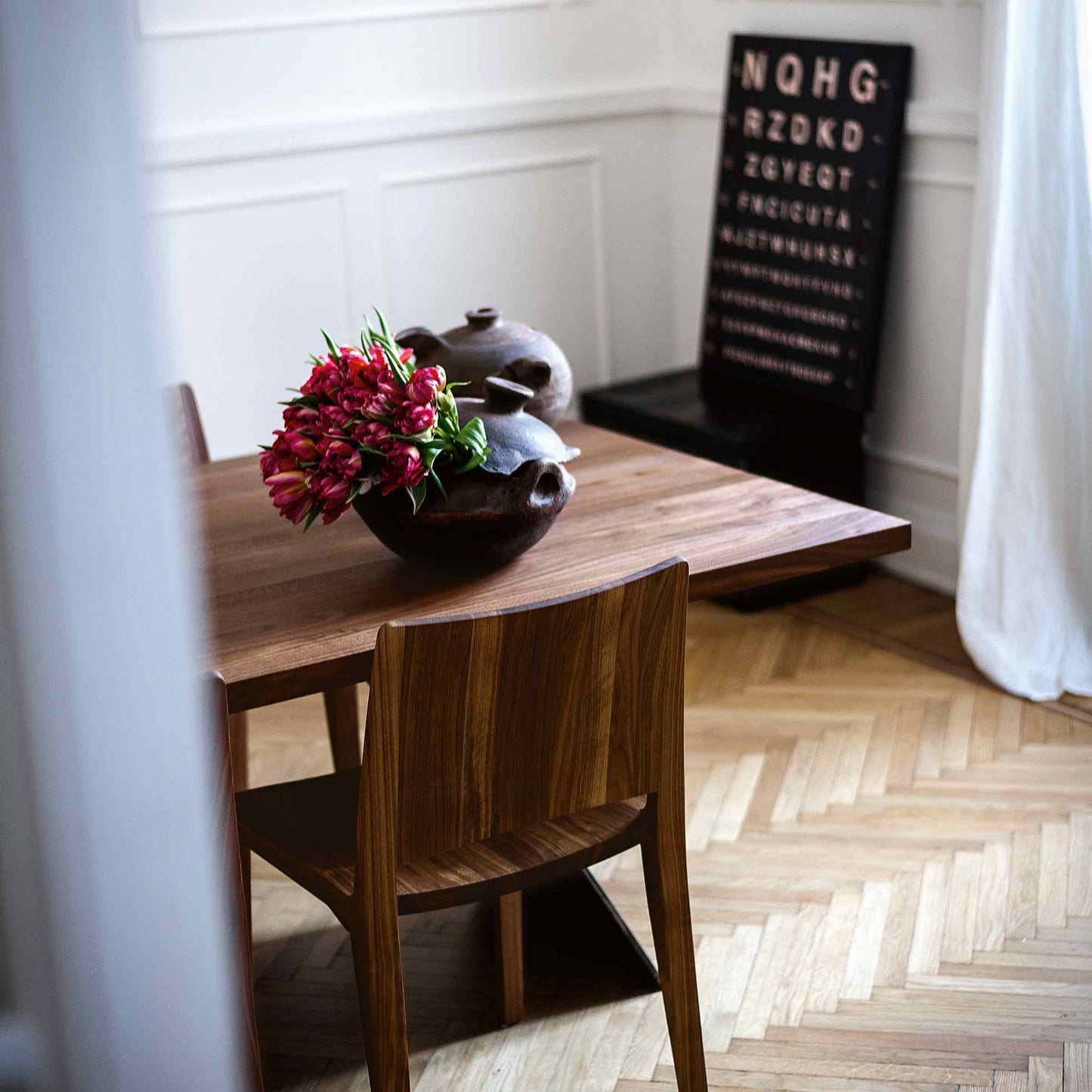 Dining Chair – Tubular Solid Walnut Voltri by Riva 1920 – Statement | VOLTRI_A1