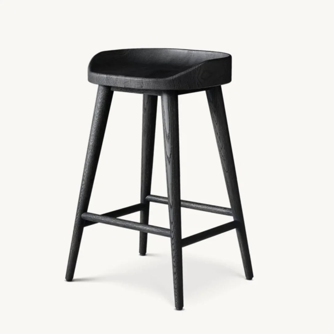 Bar & Counter Stool – 1950s Danish Minimalist Solid Oak Statement Piece