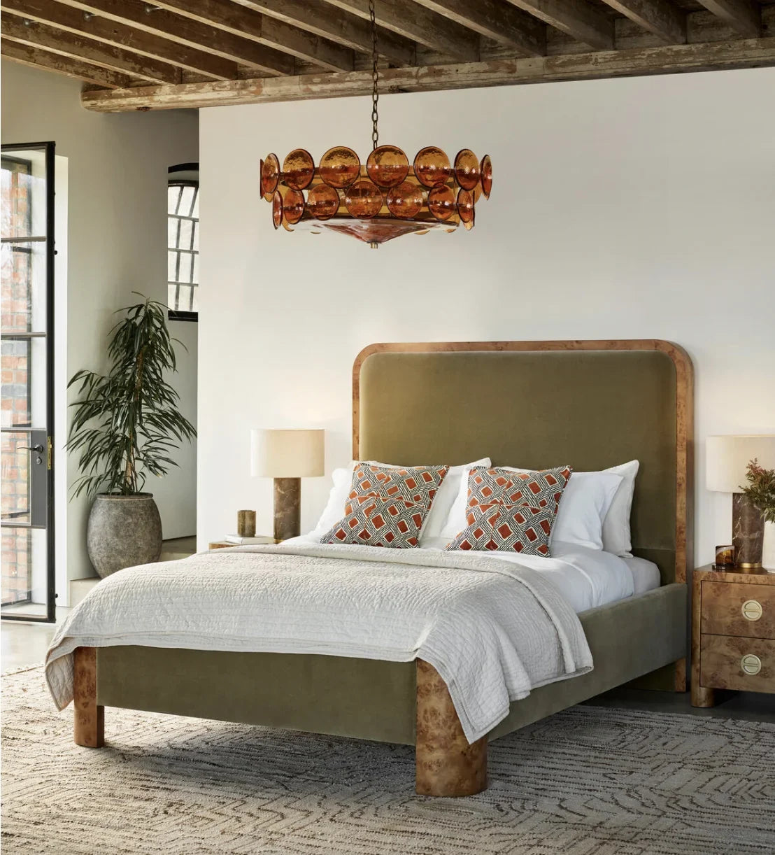 Tremont King Bed – Slipcovered Headboard in Berkshire Leather | 1601061822559