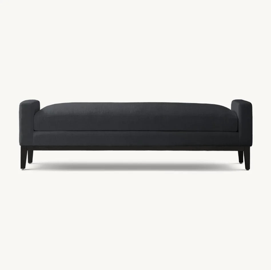 Modernist Bedroom Bench – Oak Base Italian Design Statement Piece | 1600973027366