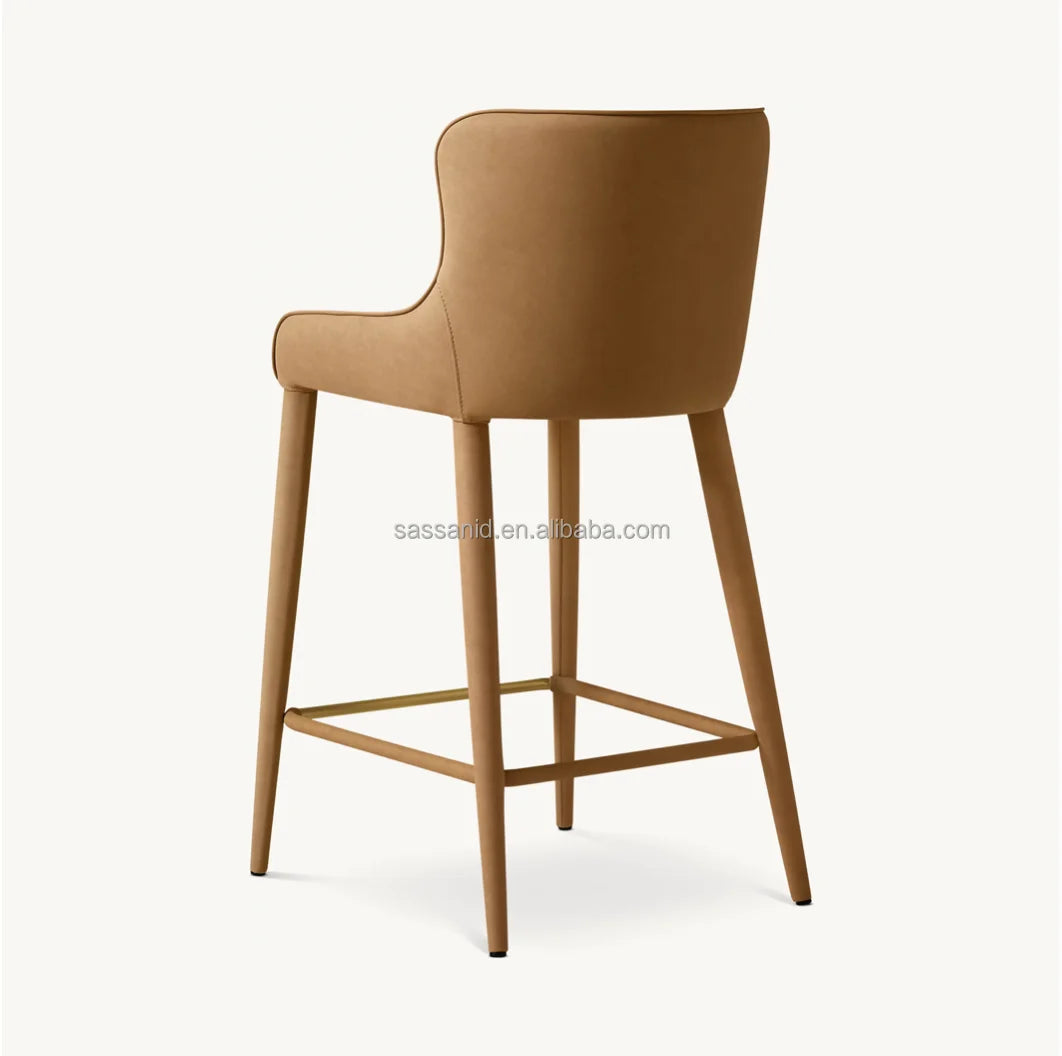 Bar & Counter Stool – Italian Midcentury Silhouette – Vegan Leather Statement Piece