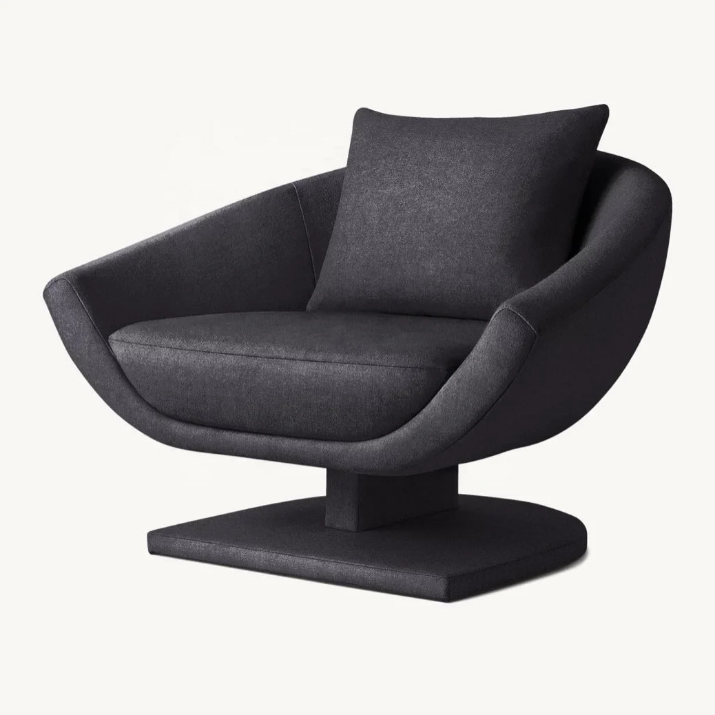 Lounge Chair Shell-like Silhouette – Fully Upholstered Fabric Modern Statement Piece