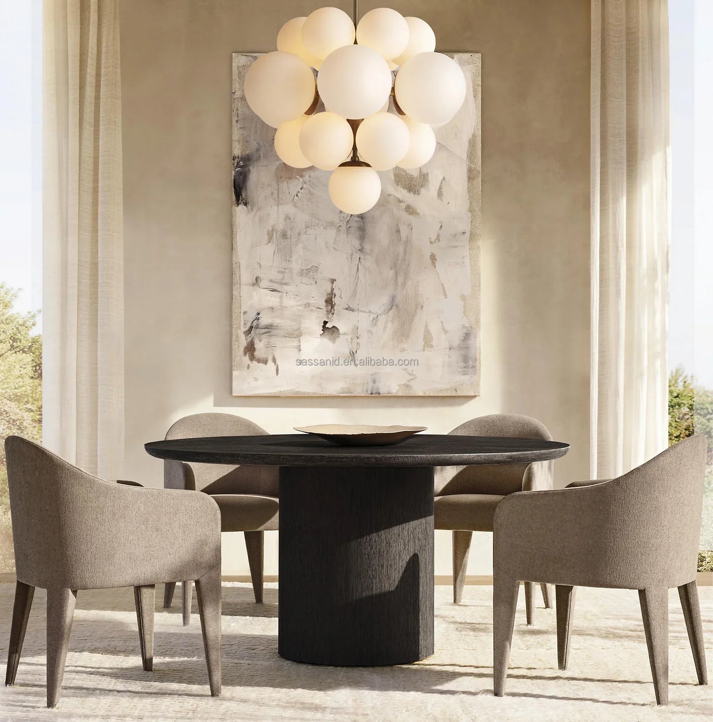 Alessia Dining Side Chair – Postmodern American Leather Statement Piece by Re Home
