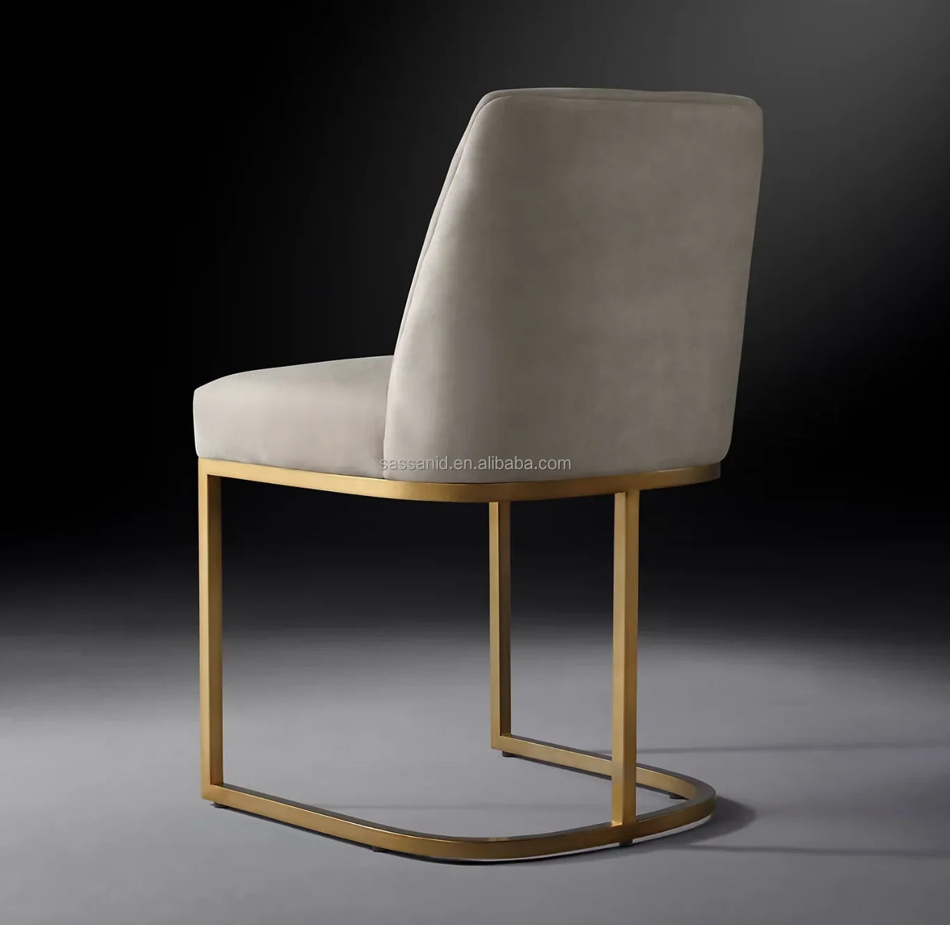 Dining Chair – Emery Curved Back – Leather and Solid Oak Designer Midcentury Modern Piece