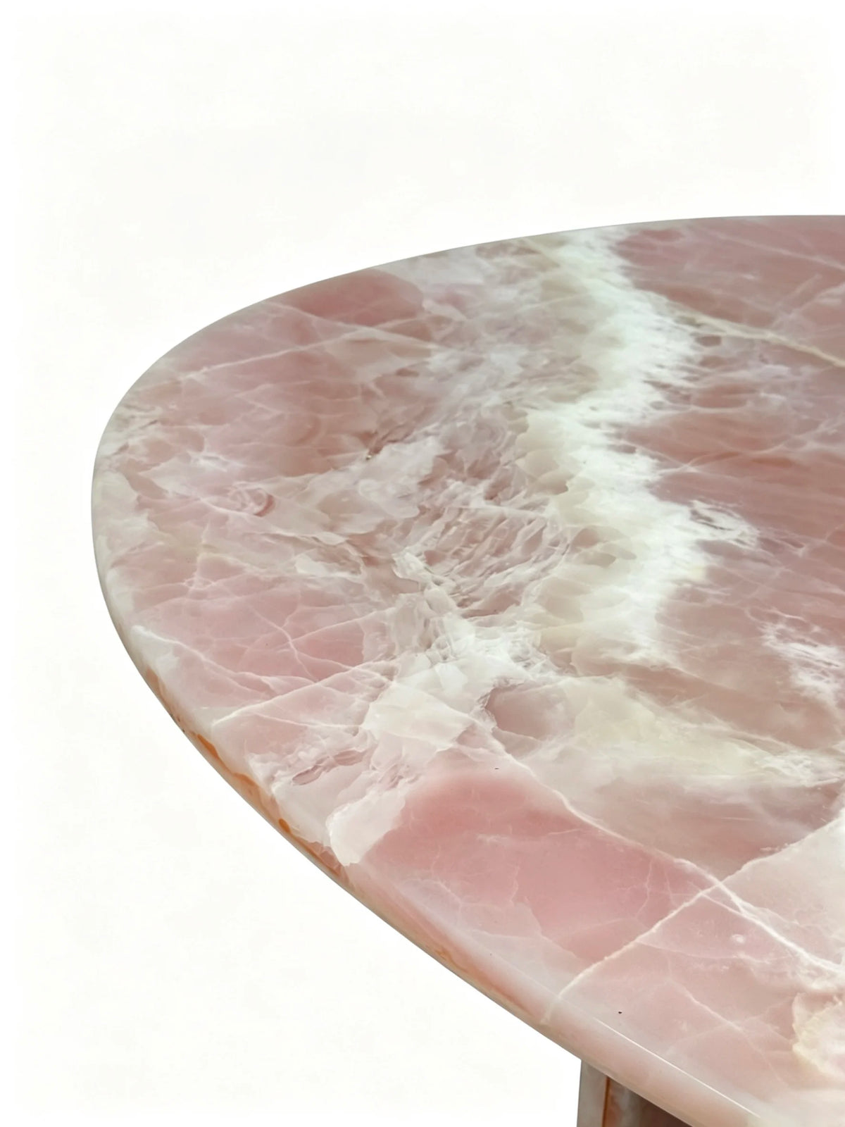 Luxury Water-Drop Pink Jade Marble Coffee Table Modern Minimalist Italian Style