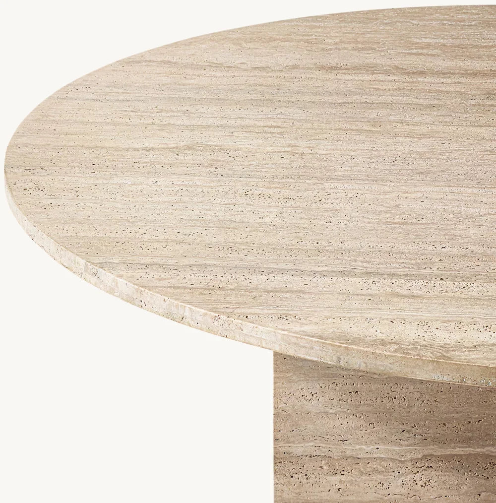 Round Dining Table – Sculptural Italian Travertine Wyeth | 1601251221226