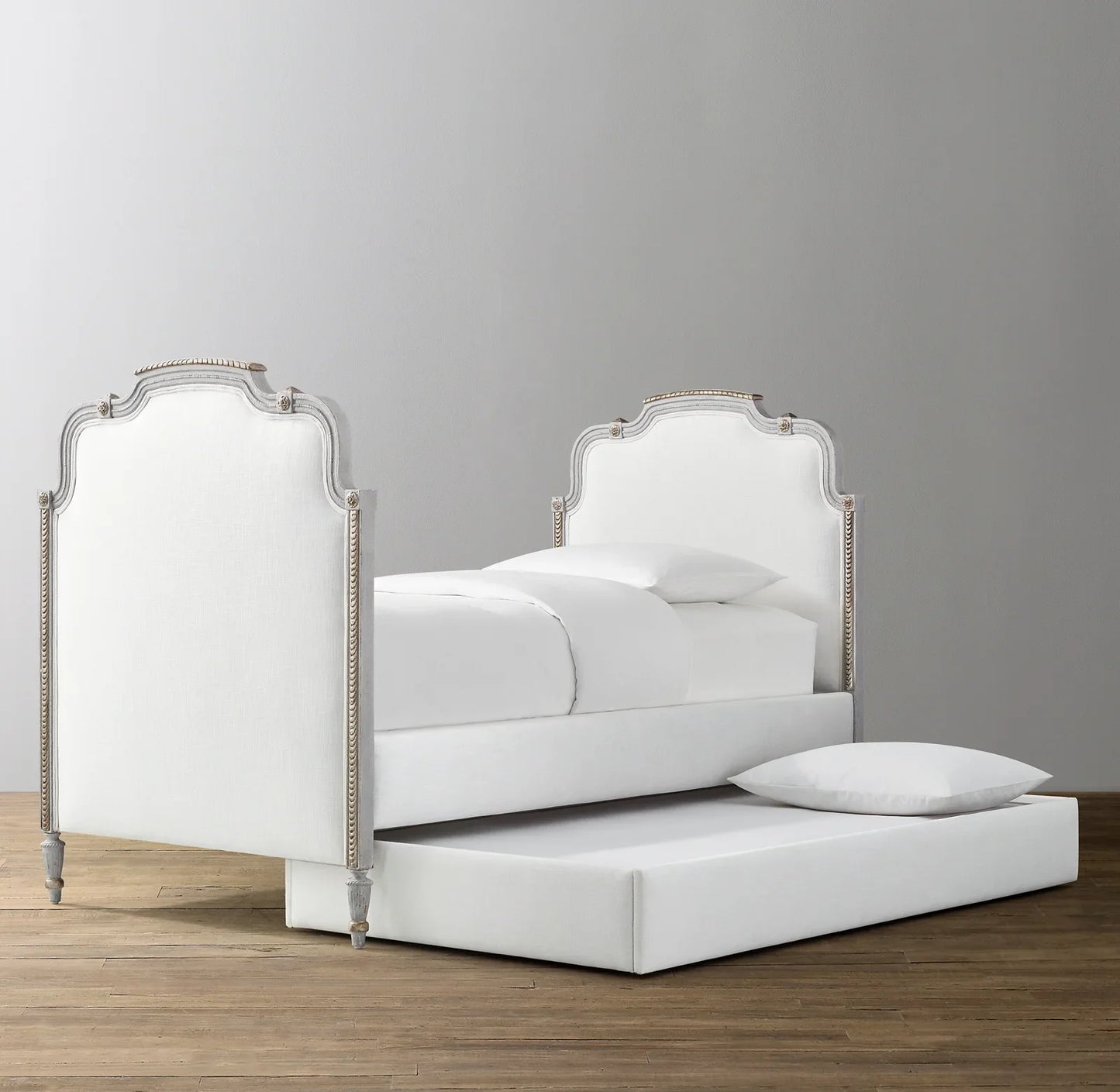 Upholstered Daybed with Trundle – Vintage French Style Linen Re Home