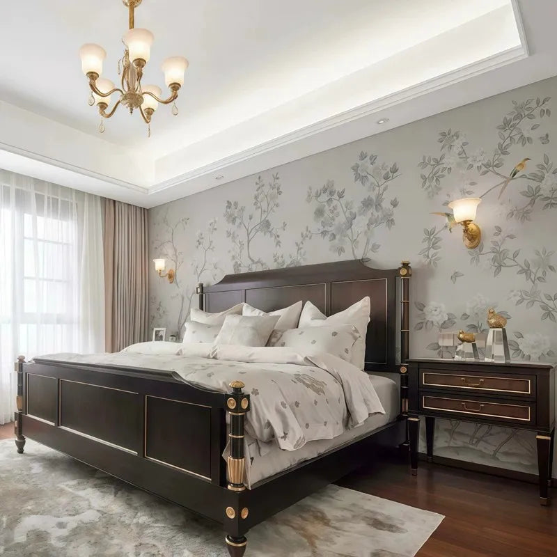 French Gold Carved Bed – Solid Birch American Classic Statement Piece