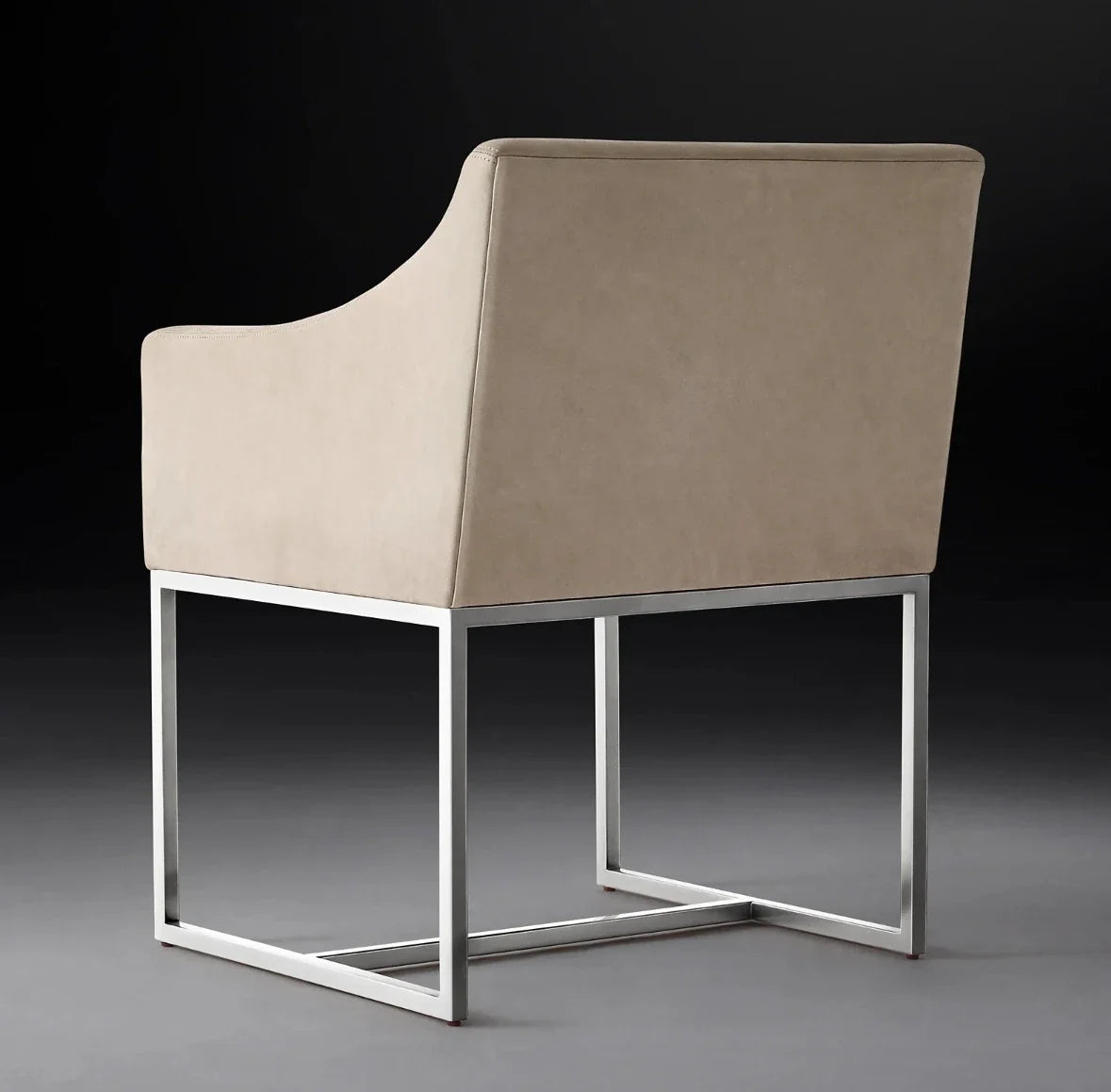 Dining Armchair – Emery Slope Arm Leather Midcentury European Statement Piece