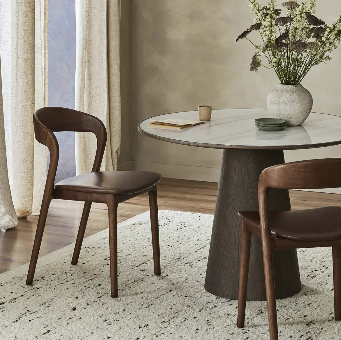 Hemingway Dining Armchair – Midcentury Solid Oak & Leather Statement Piece