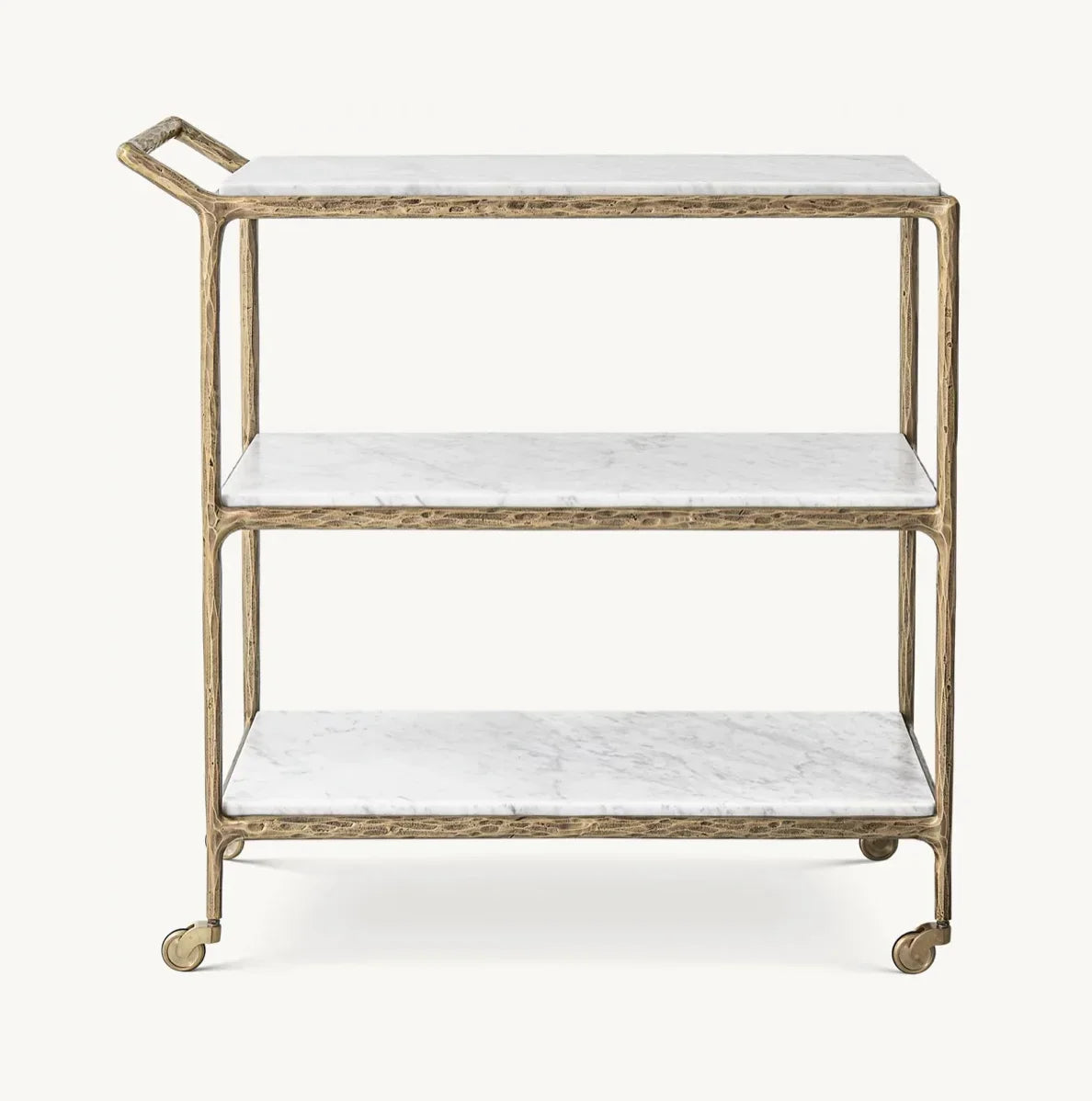 Serving Cart – Hand-Forged Brass and Marble Luxury Piece | 104459299330