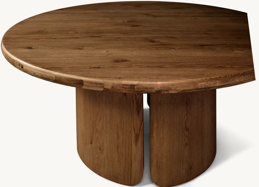 Madera Round Dining Table – Handcrafted Brushed Oak by Re Home