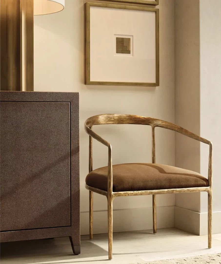 Curved Dining Chair – Solid Oak and Leather Re Home Midcentury Statement Piece