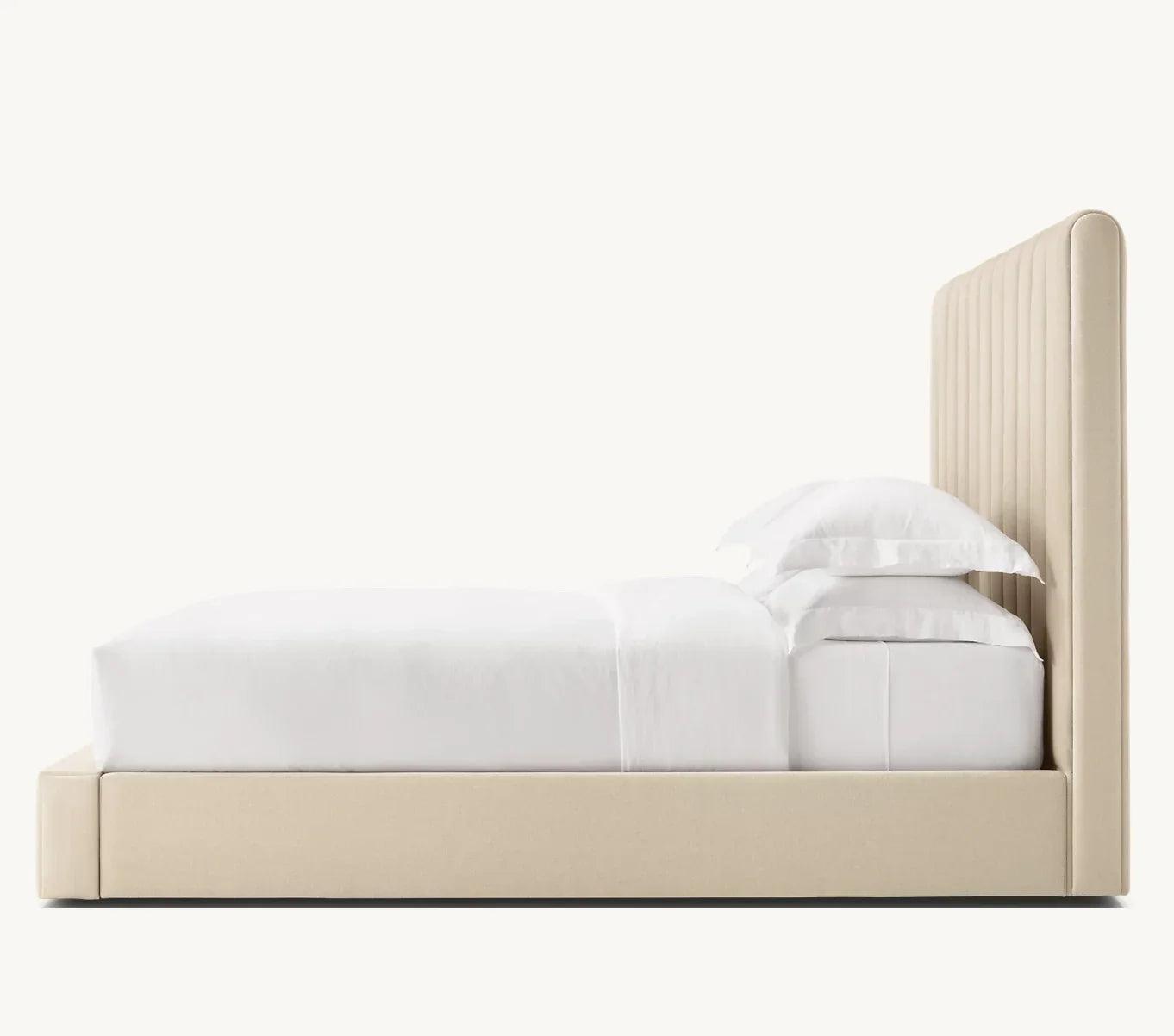 Marmont Channeled Fabric Platform Bed – Sculptural Upholstered Statement Piece