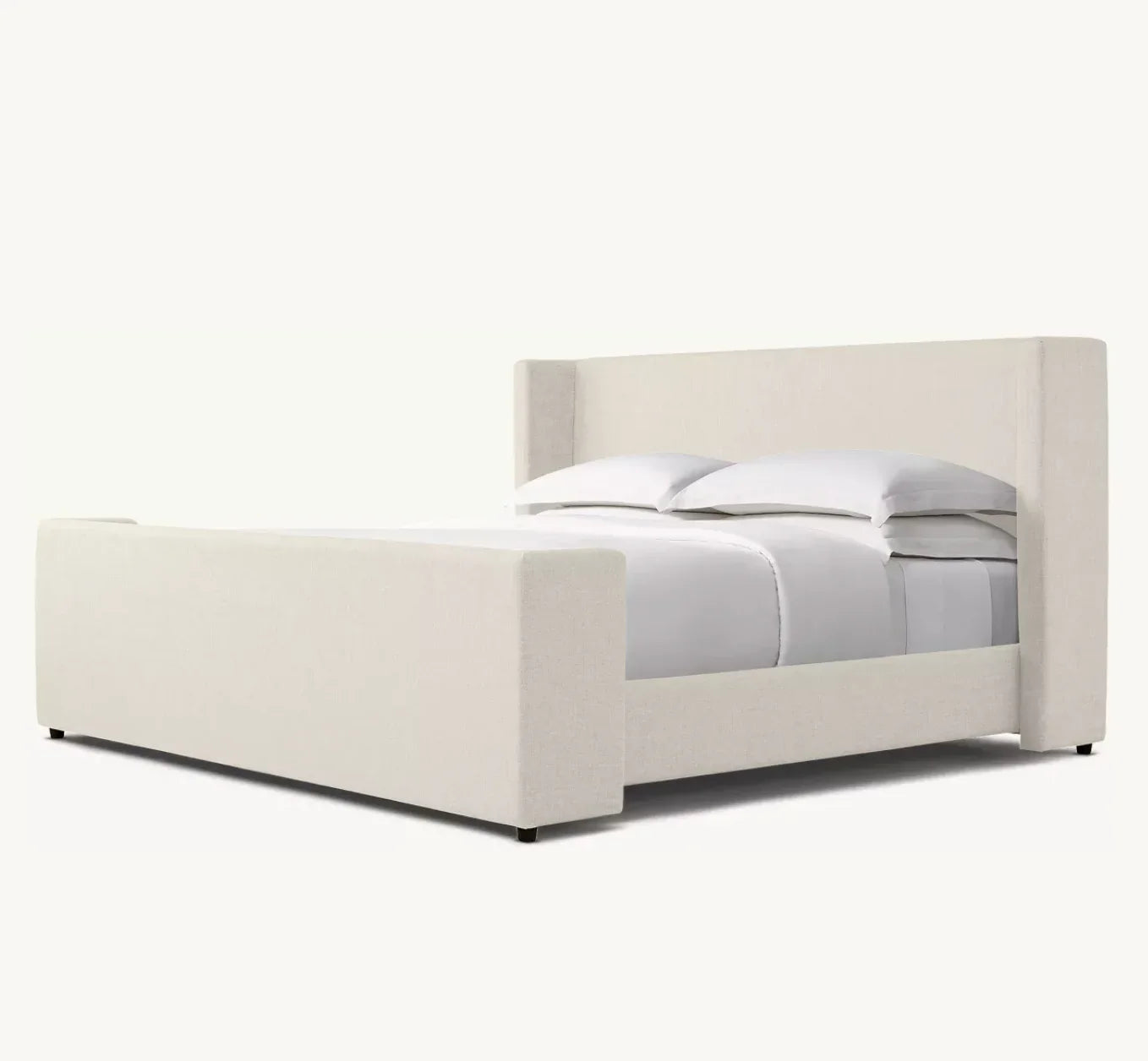 Arlen Shelter Bed – Upholstered Sand Belgian Linen by Arlen – Contemporary Design