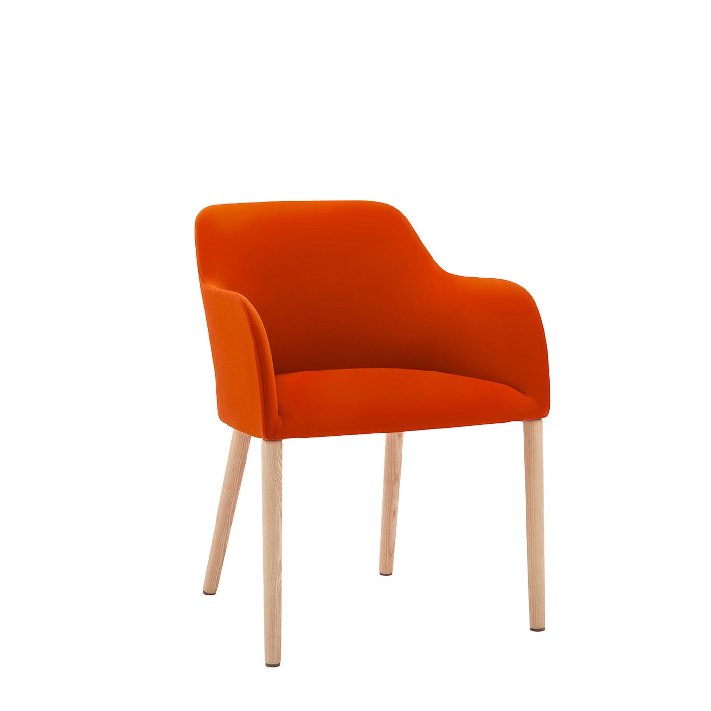 Maggy Armrest Chair by Viganò – Contemporary Ashwood and Orange Fabric Statement Piece