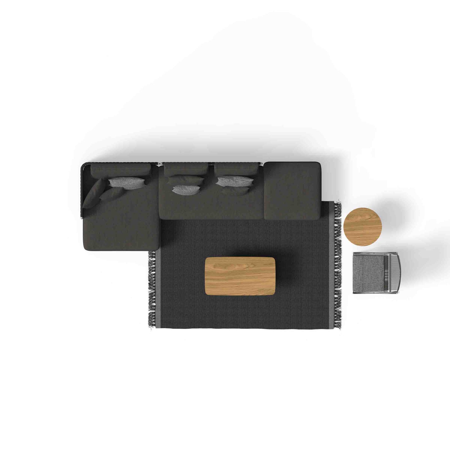 George Outdoor Sectional Sofa with Pouf – Italian Designer Furniture by Ludovica + Roberto Palomba for Talenti