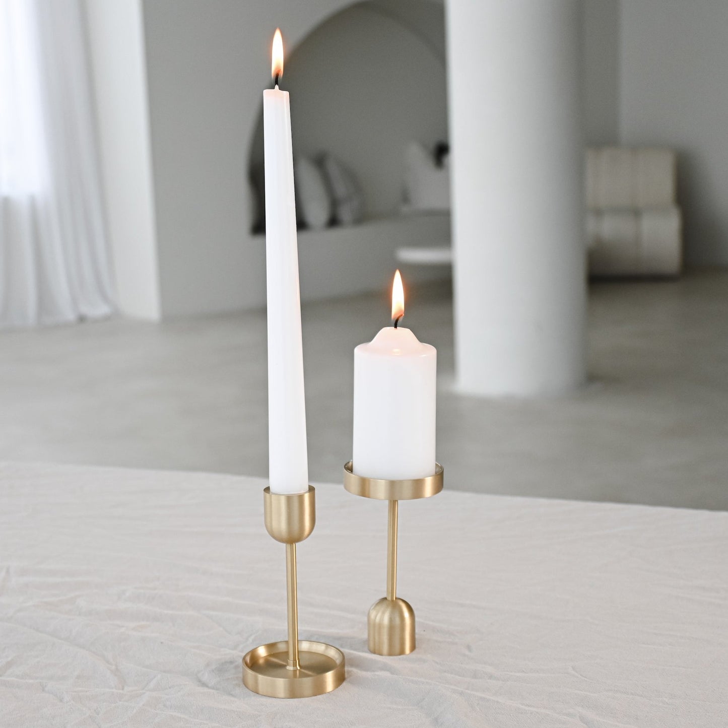 Gold candle pillar