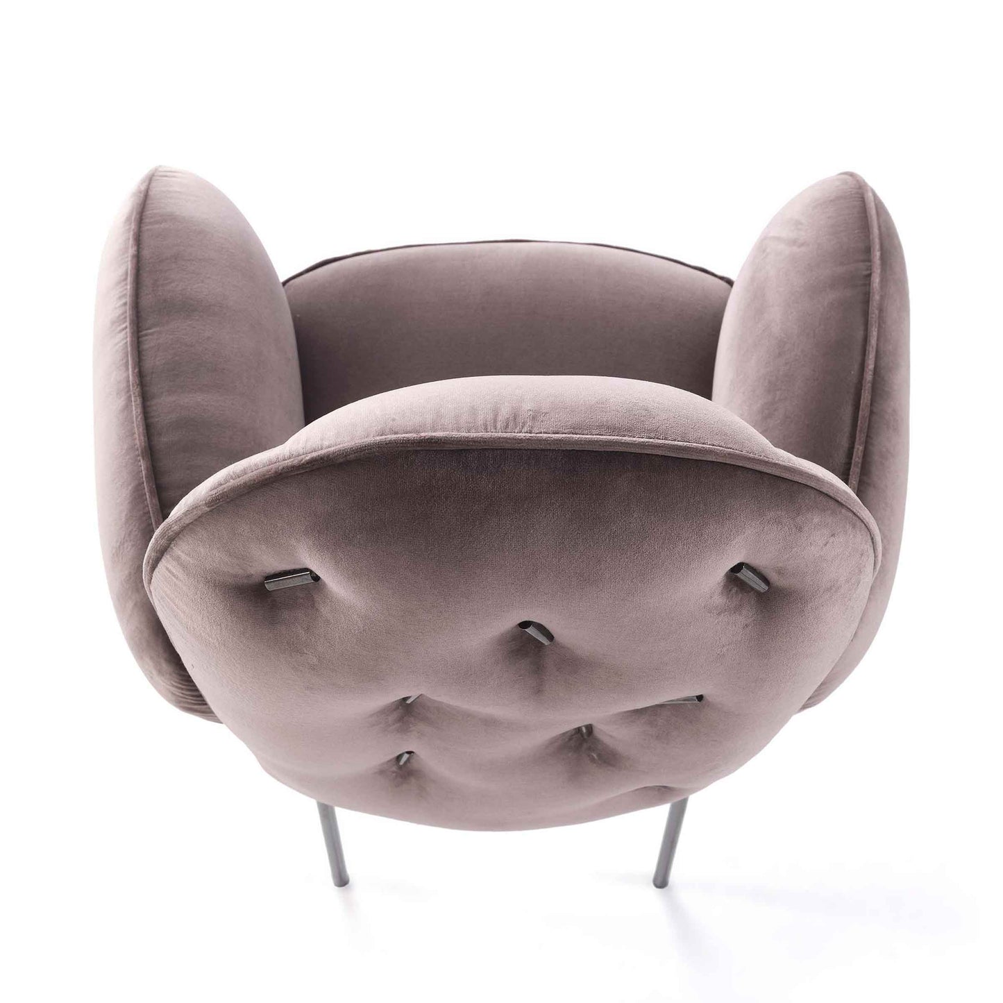 Ttemic Armchair by Matteo Cibic – Tufted Velvet and Chrome Statement Piece