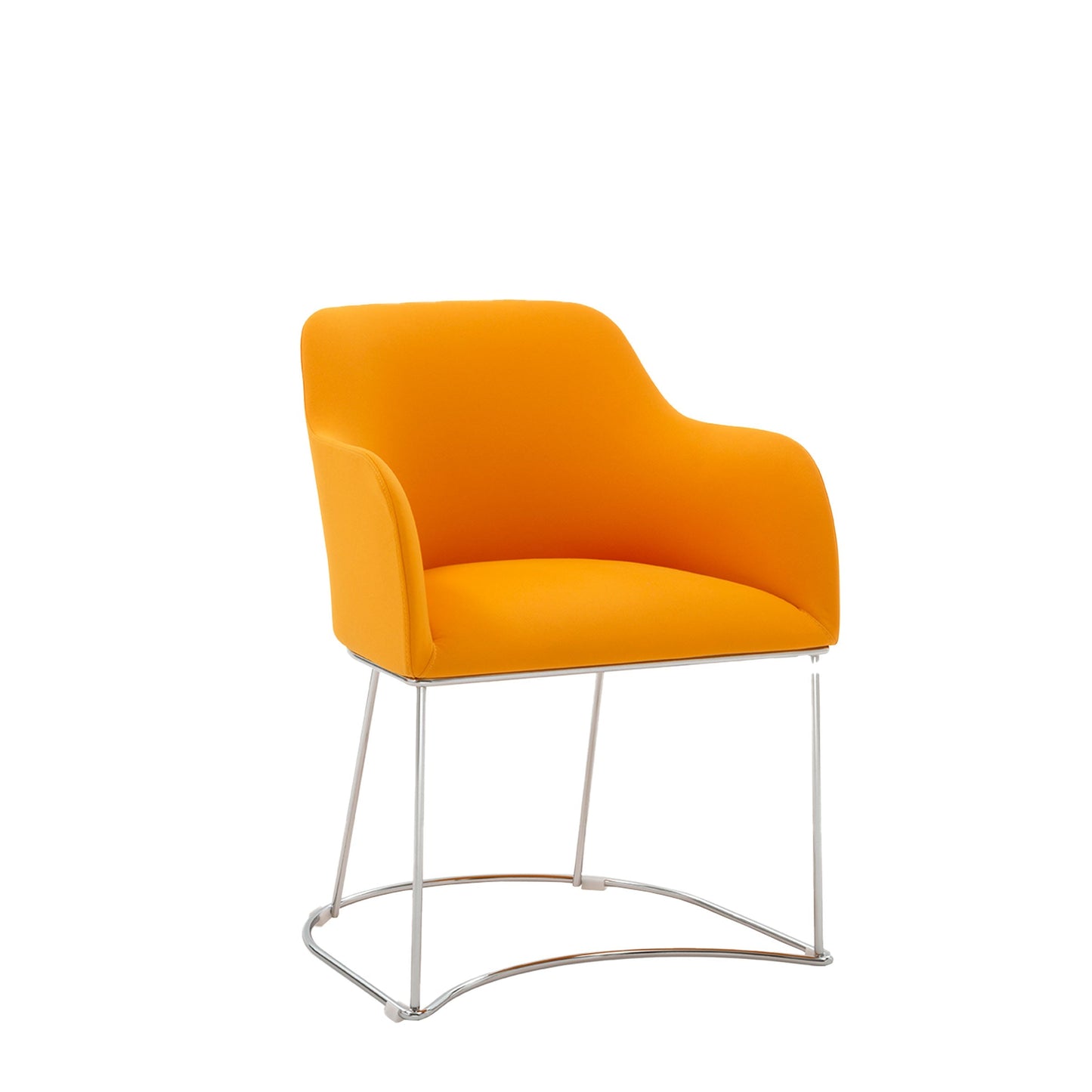 Maggy Italian Designer Armchair by Viganò – Contemporary Steel Frame with Lower Armrests