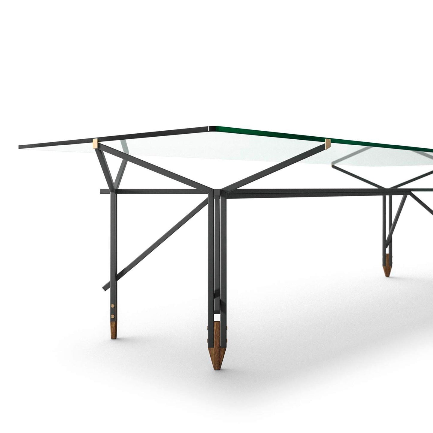 Dining Table – Y-Shaped Tubular Frame – Tempered Glass – Statement Piece | 815