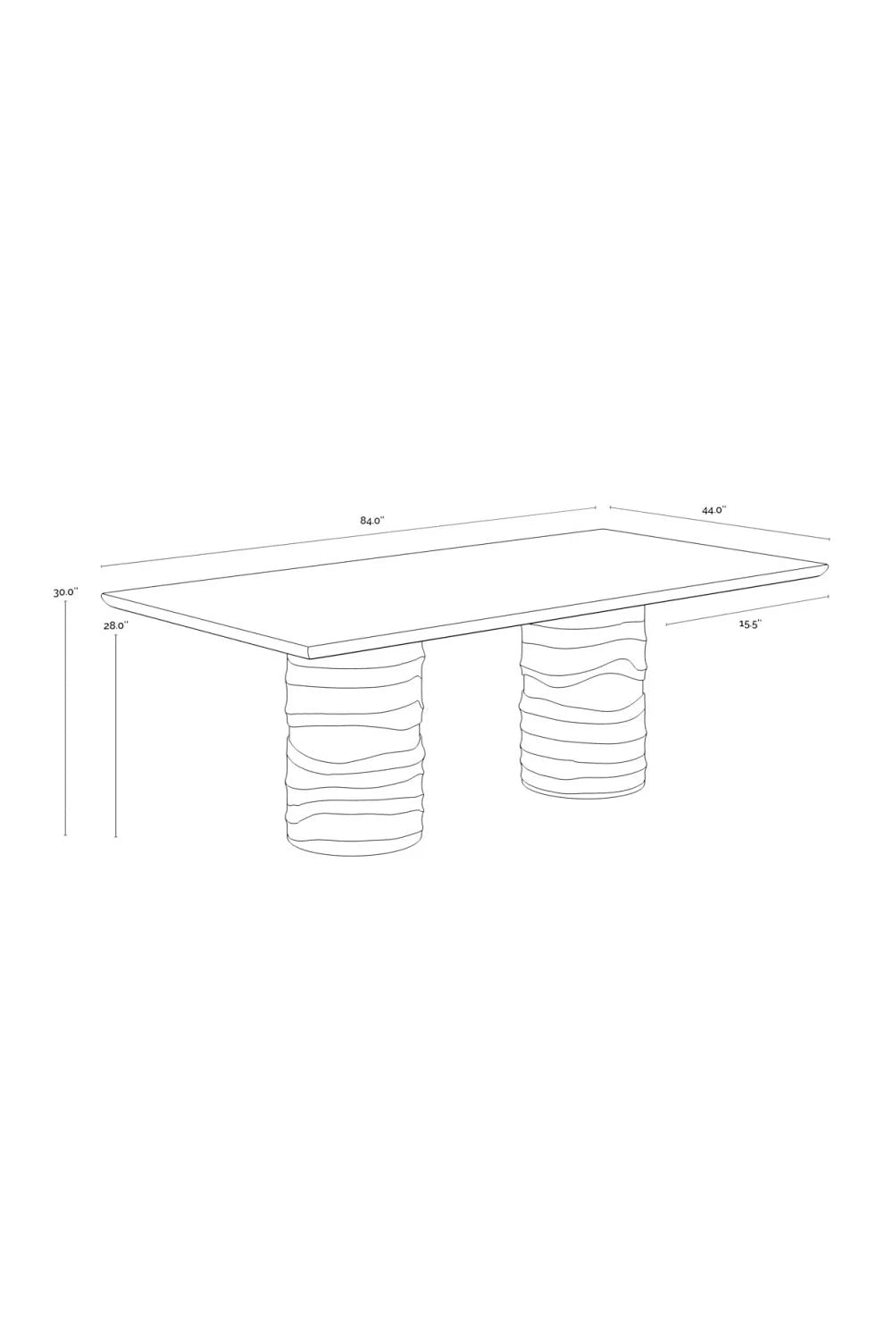 Luxury Alanya Rectangular Dining Table Modern Italian Style for Villa