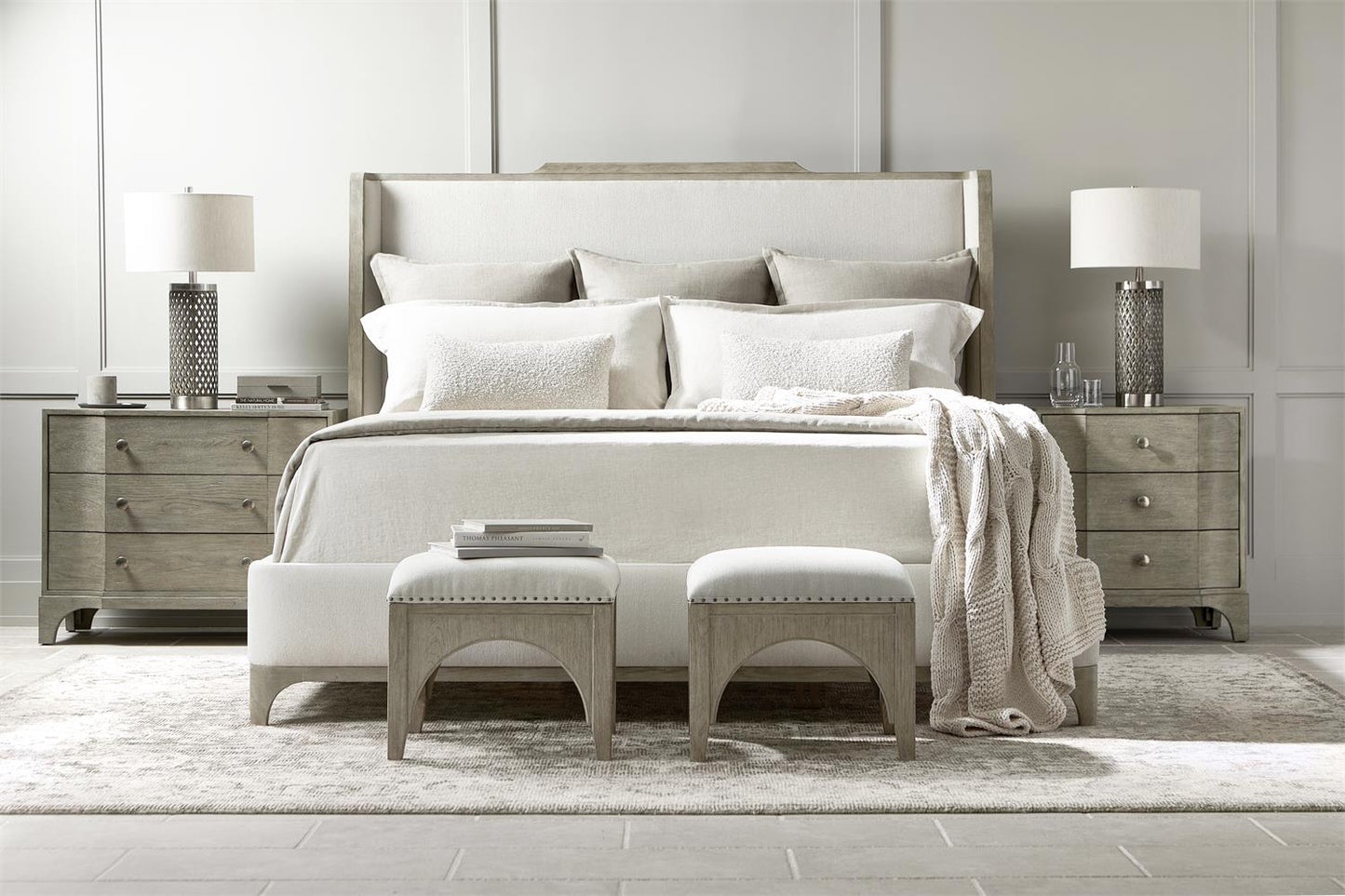 Luxury Albion Fabric Shelter Bed Modern Italian Style for Villa