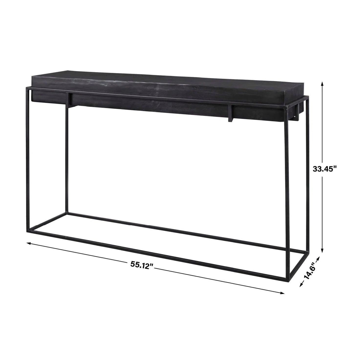 Luxury Antique Black Cast Aluminum Console Table Modern Italian Style for Villa