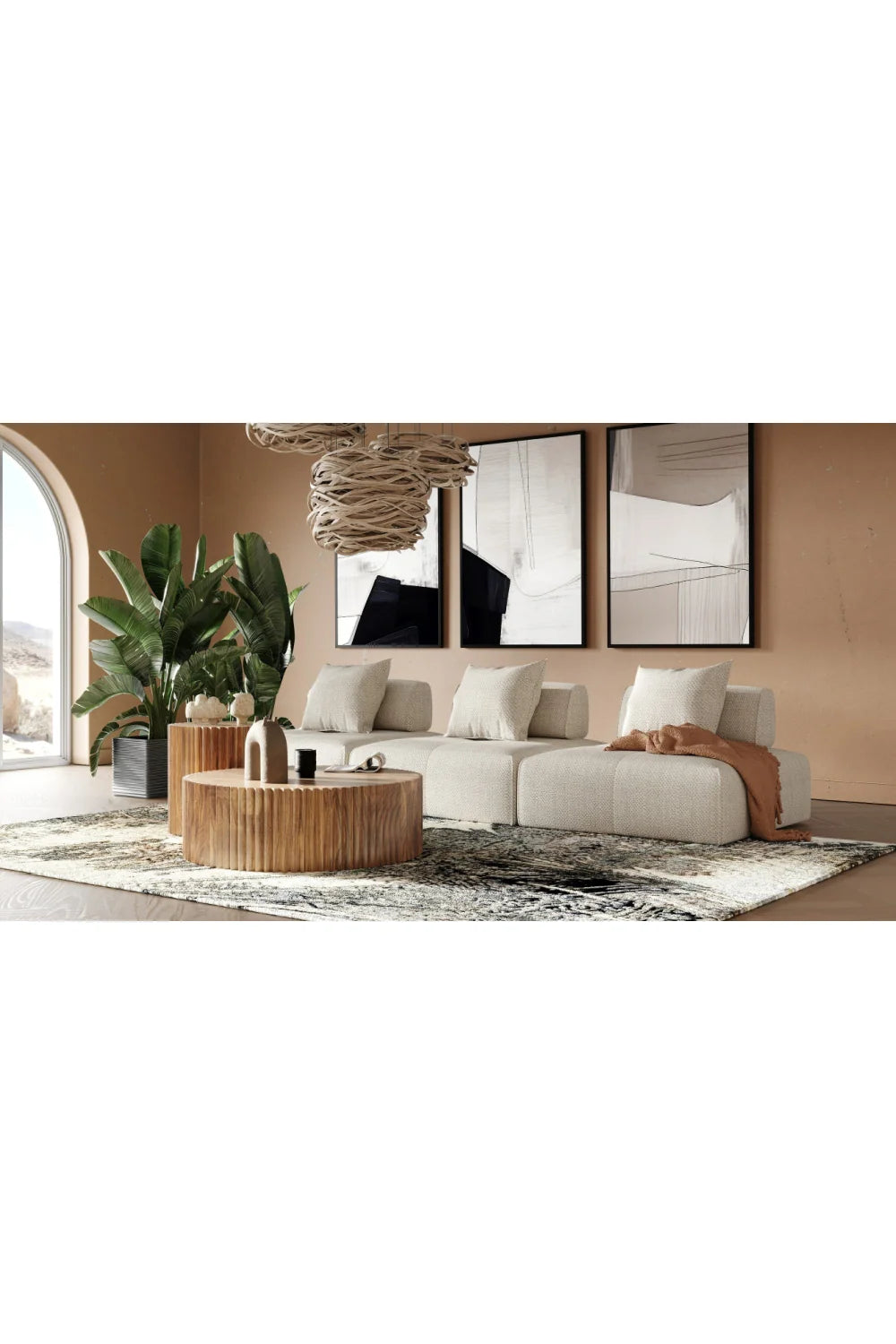 Luxury Beige Fabric Accent Chair Modern European Style for Villa