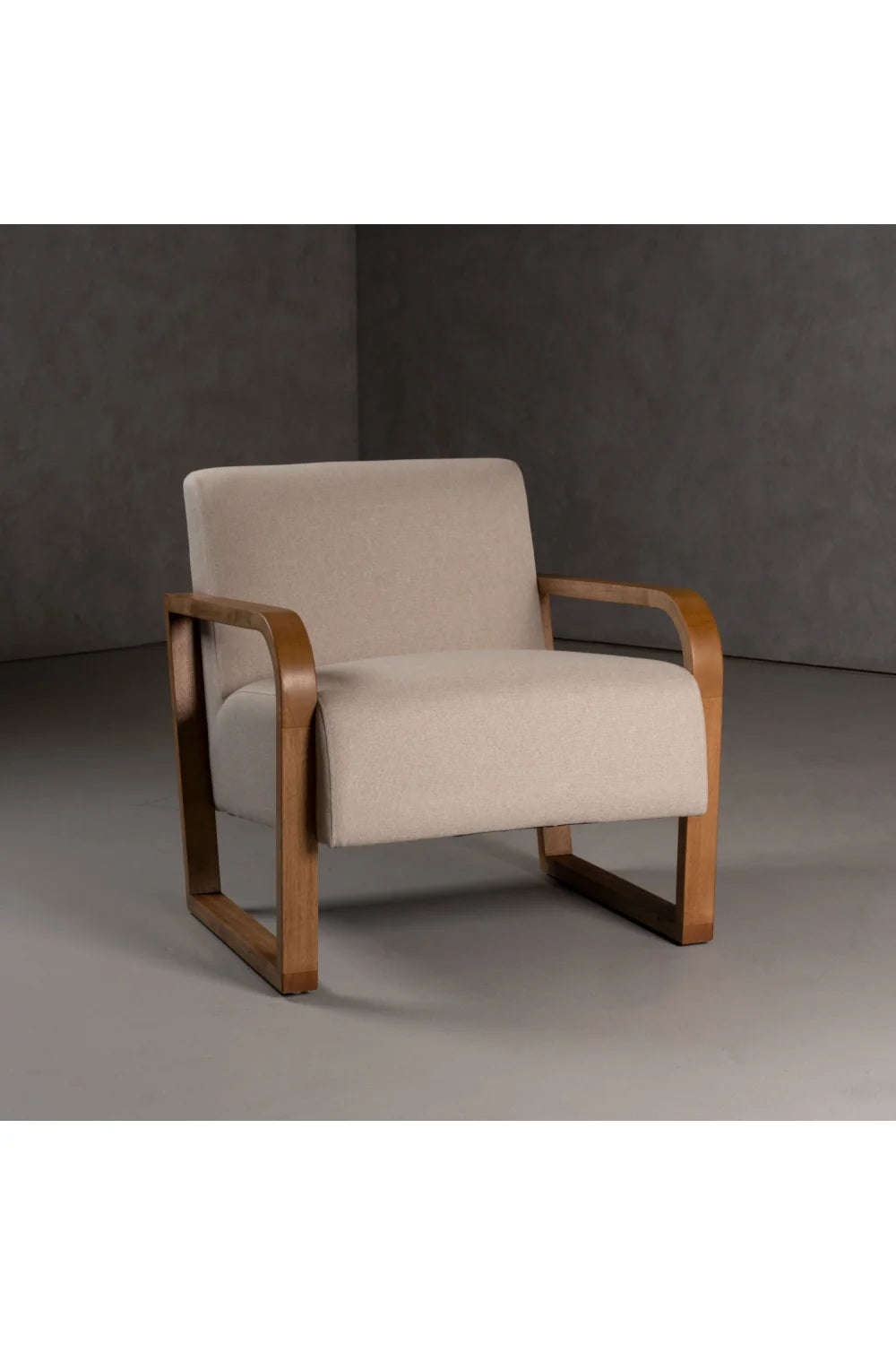 Luxury Beige Linen Accent Chair Modern European Style for Villa