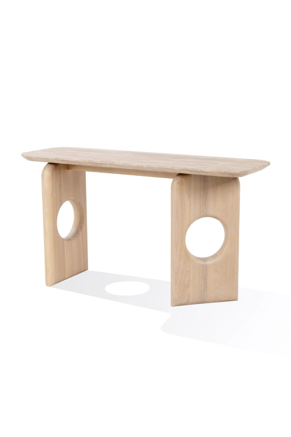 Luxury Beige Marble Console Table Modern Italian Style for Villa