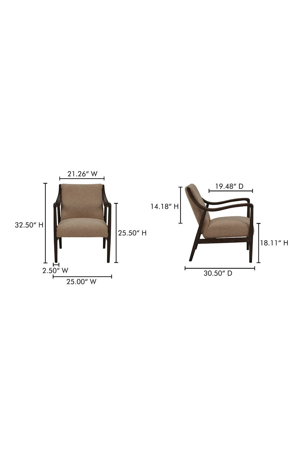 Luxury Beige Shearling Accent Chair European Style for Villa