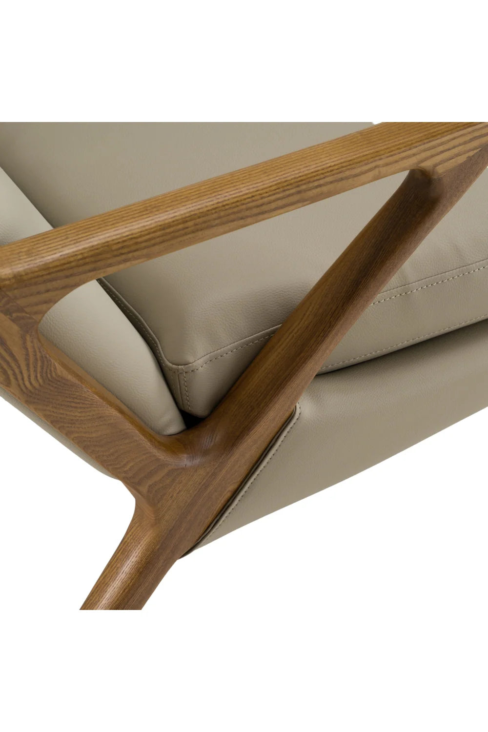Luxury Beige Vegan Leather Accent Chair European Style for Villa