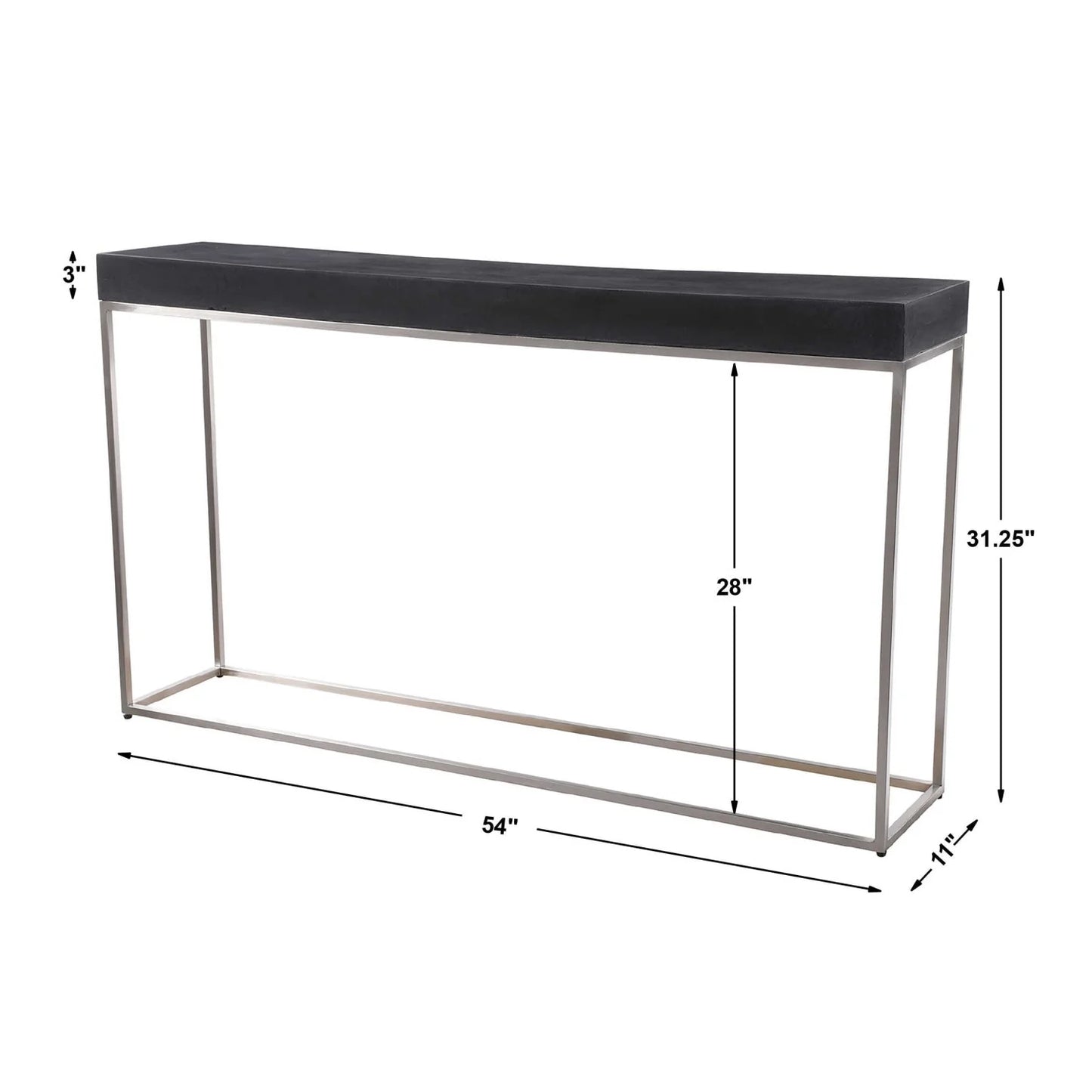 Luxury Black Concrete Console Table Modern Italian Style for Villa