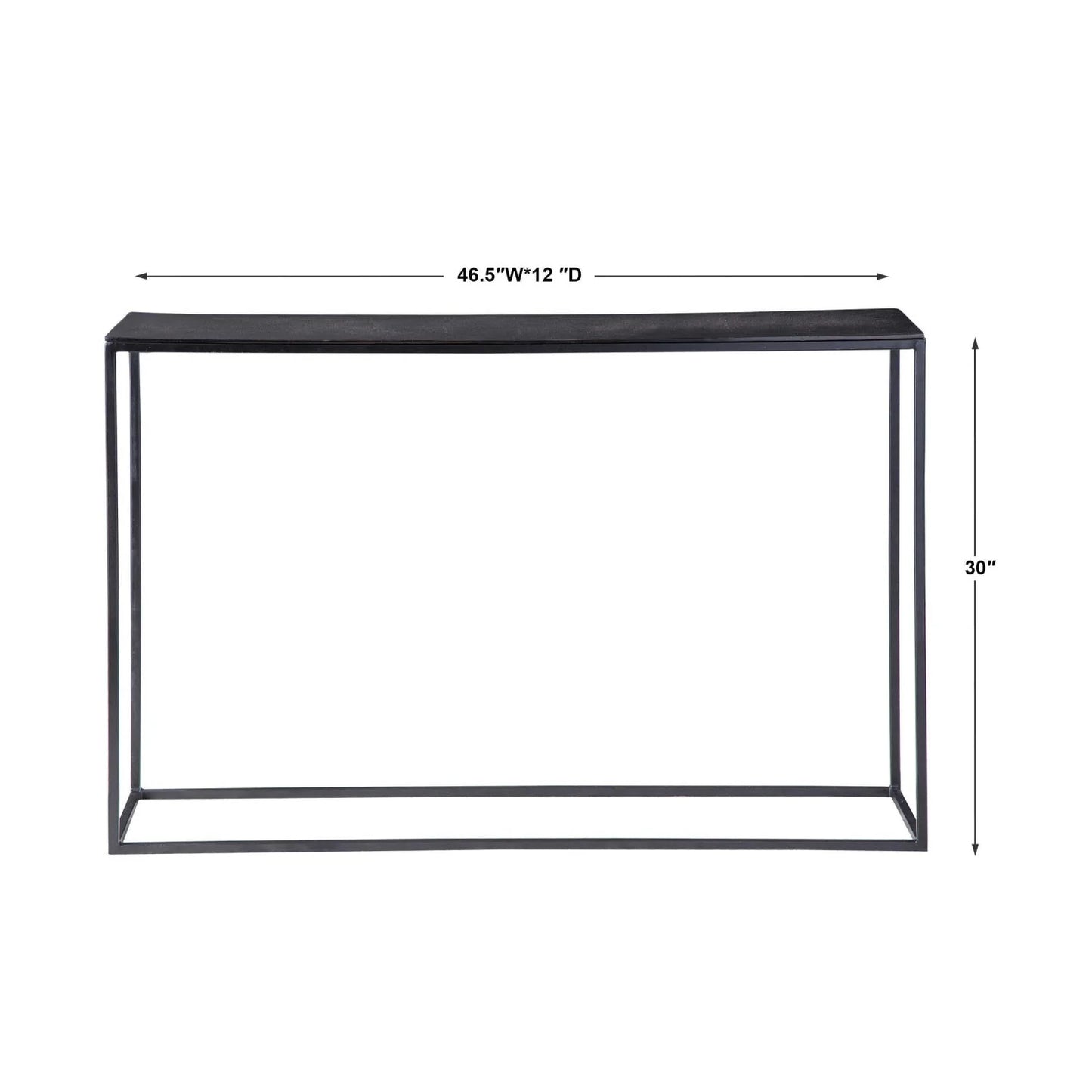 Luxury Black Iron Console Table Modern Italian Style for Villa