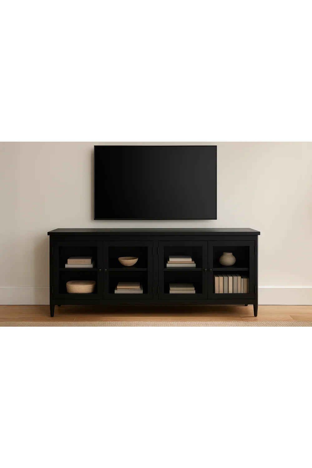 Luxury Black Steel Media Unit Modern Italian Style for Villa