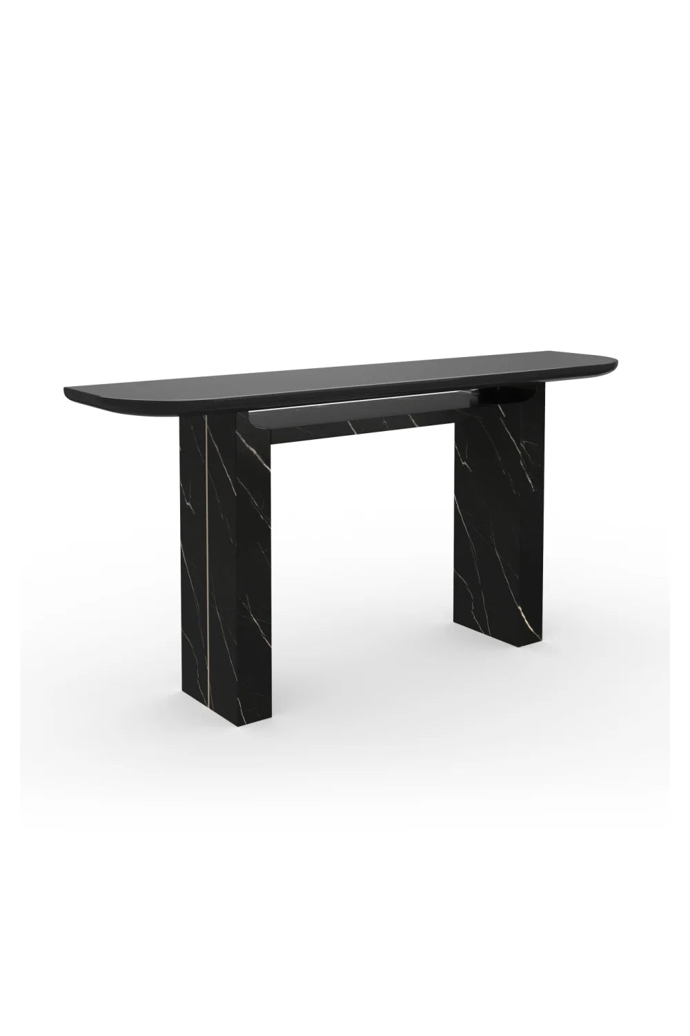 Luxury Black Stone Panel Console Table Modern Italian Style for Villa