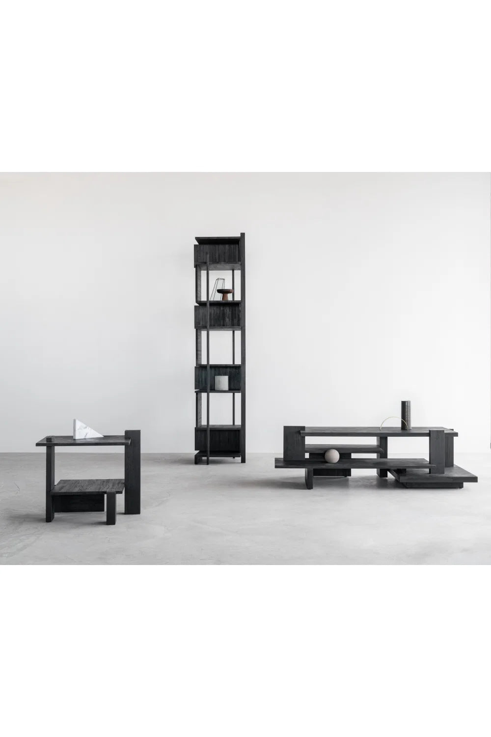 Luxury Black Teak Coffee Table Modern Italian Style for Villa