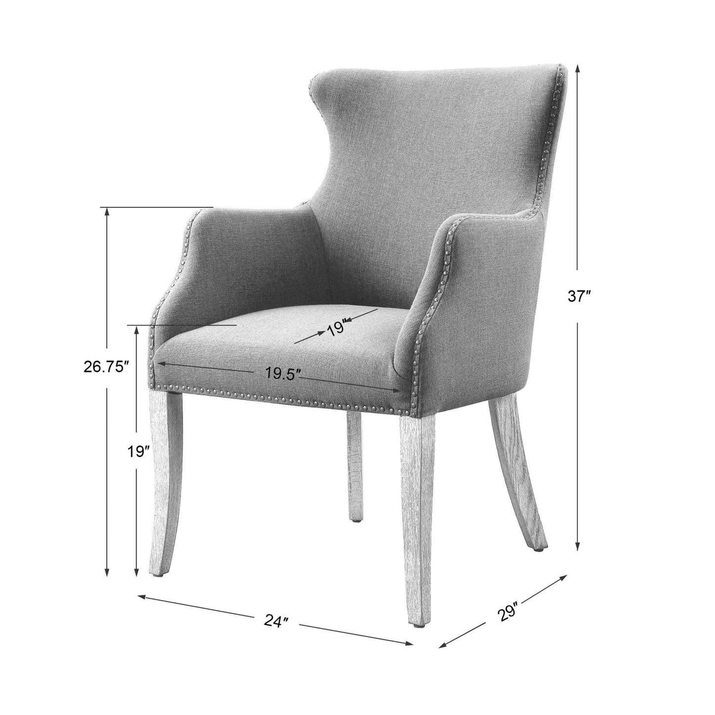 Luxury Blue Linen Wingback Lounge Chair Modern Italian Style for Villa