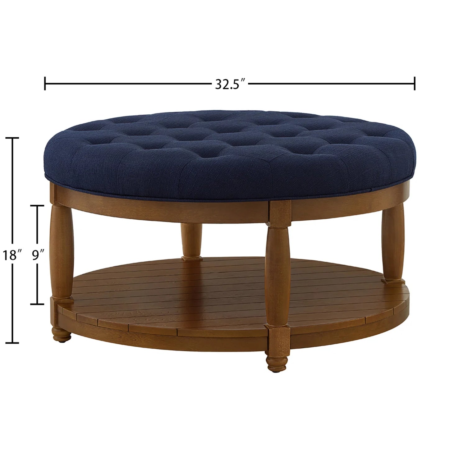 Luxury Blue Tufted Linen Coffee Table Modern Italian Style for Villa