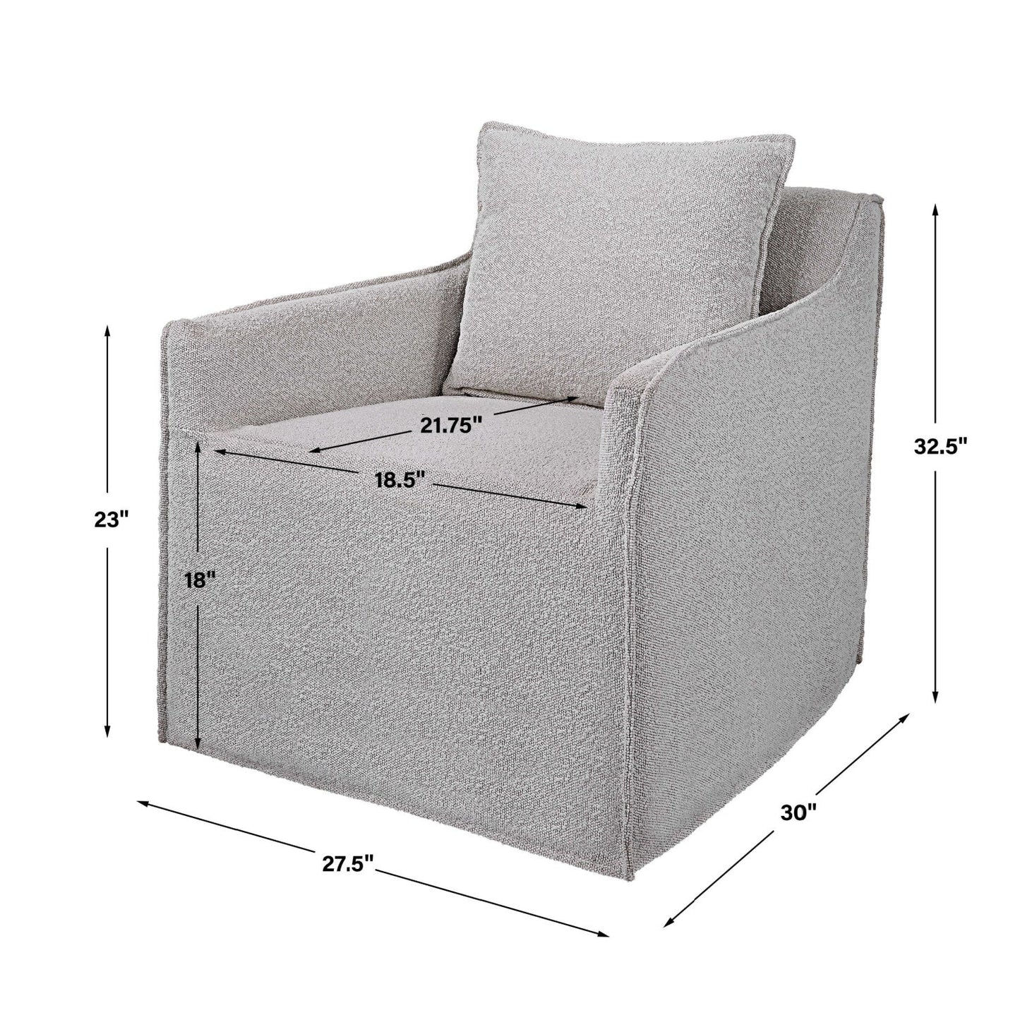 Luxury Boucle Swivel Accent Chair Modern Italian Style for Villa