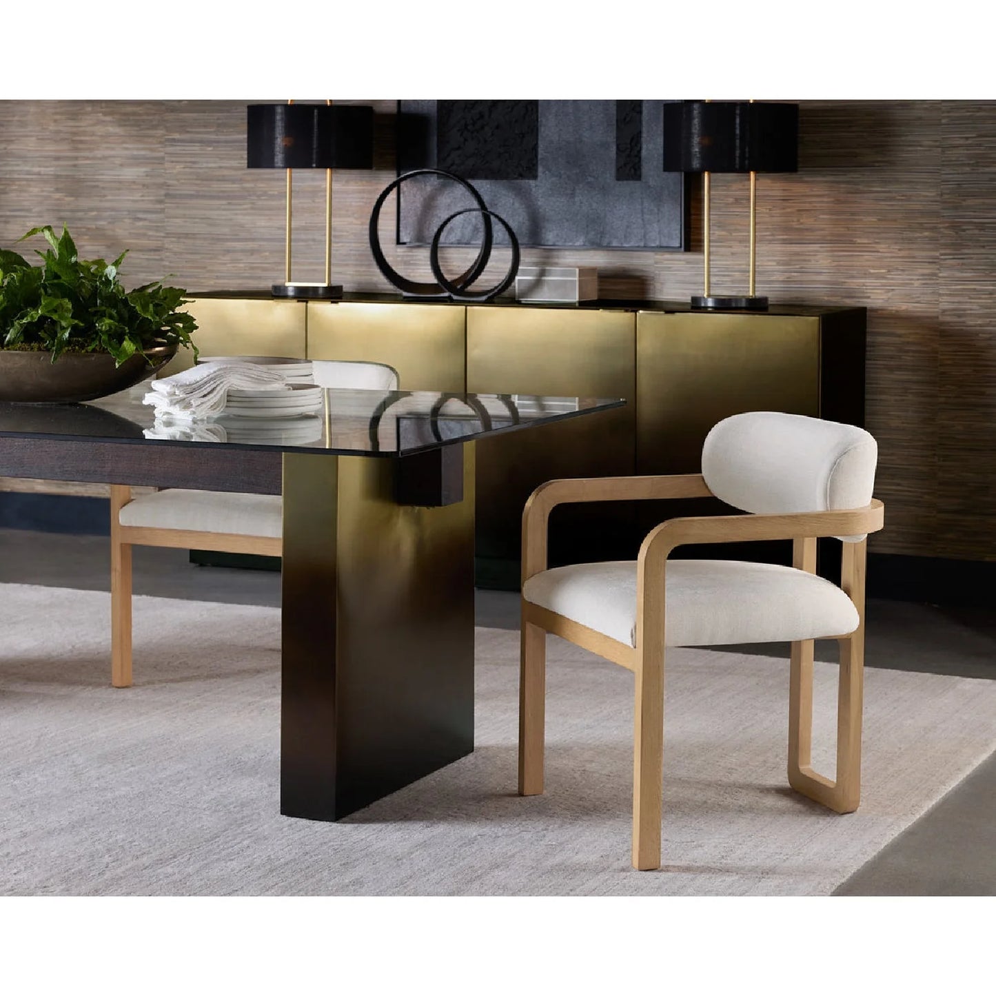 Luxury Bronze Ombre 4-Door Sideboard European Style for Villa