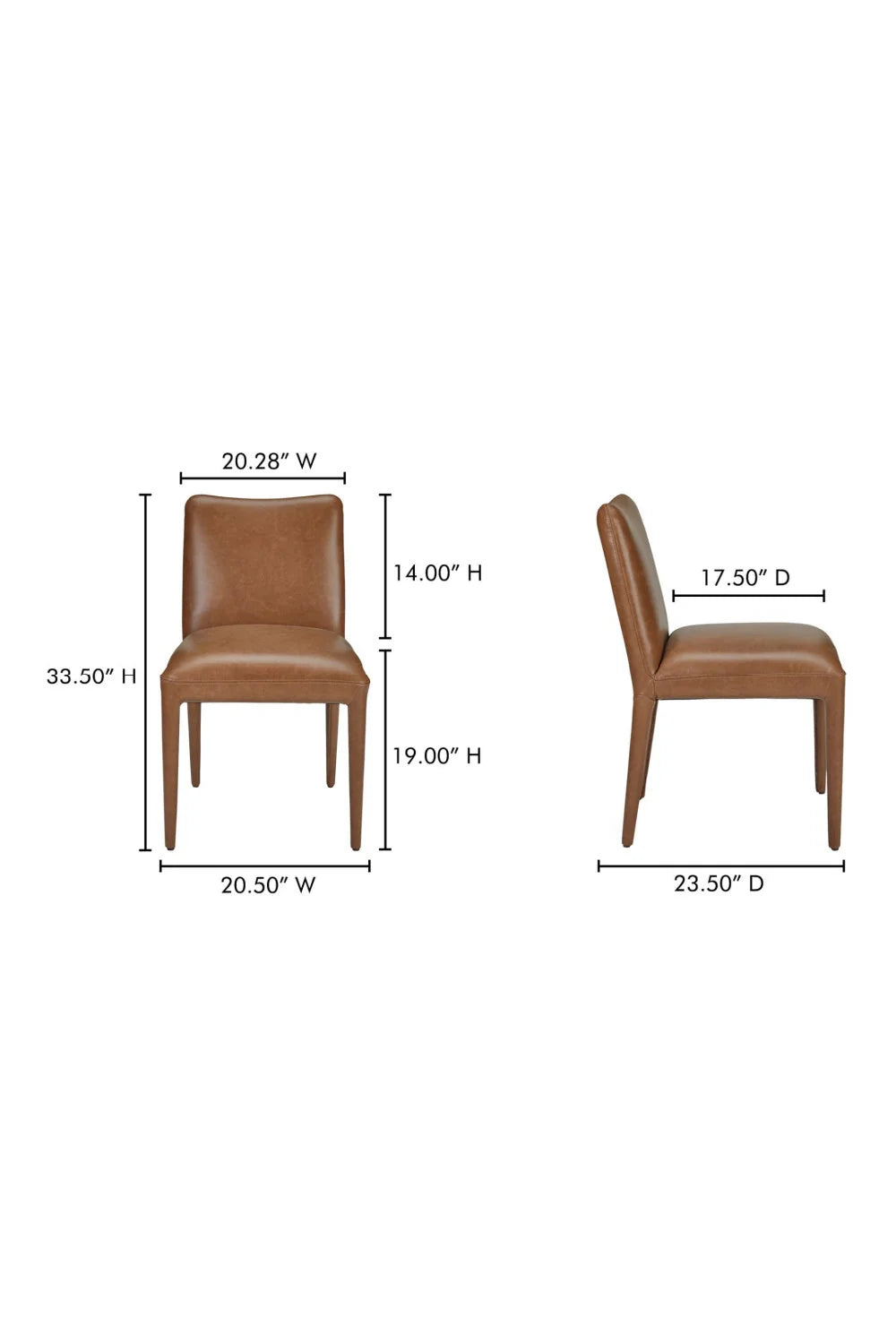 Luxury Brown Leather Modern Dining Chair European Style for Villa
