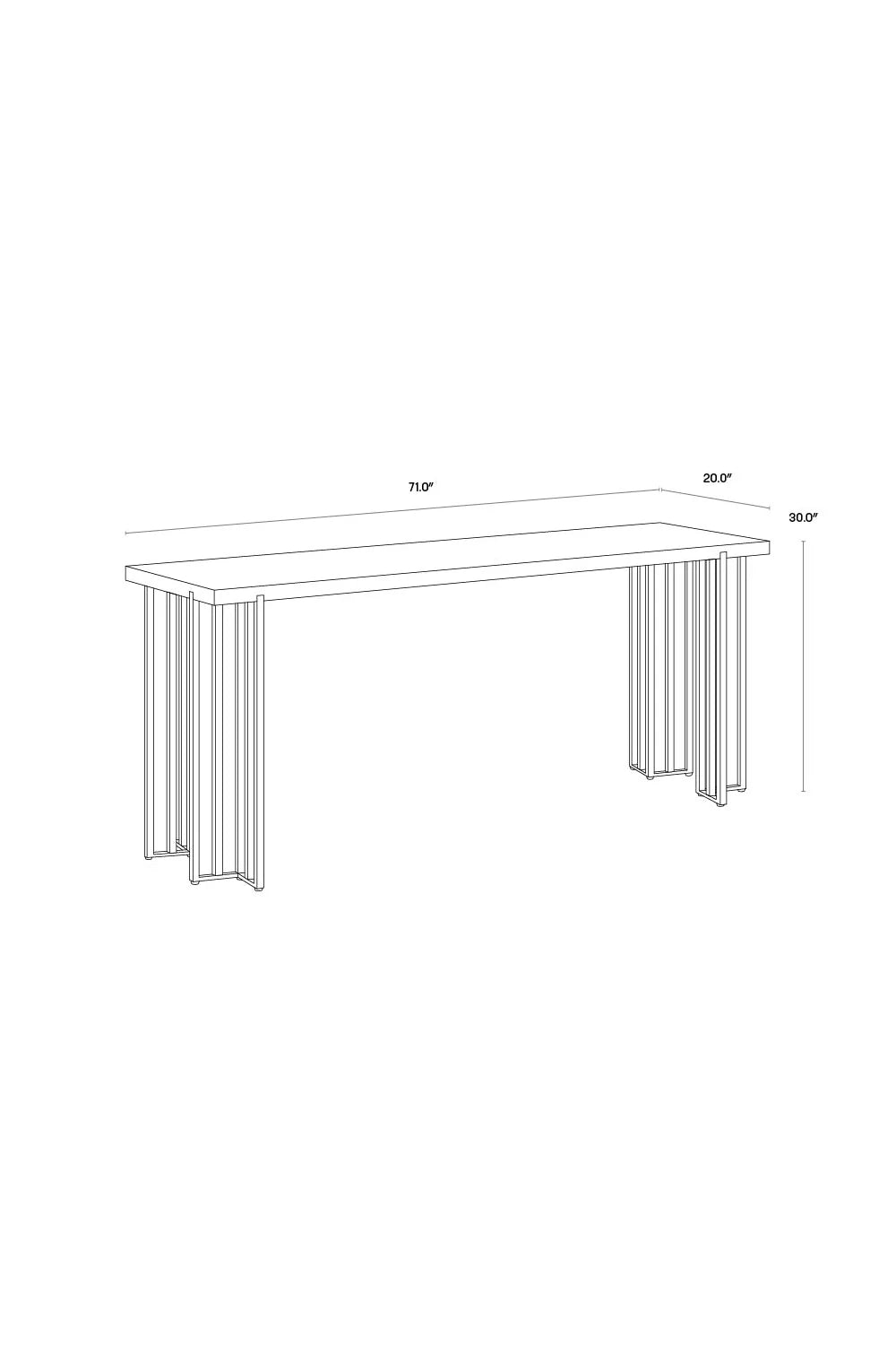 Luxury Brown Oak Console Table Modern Italian Style for Villa