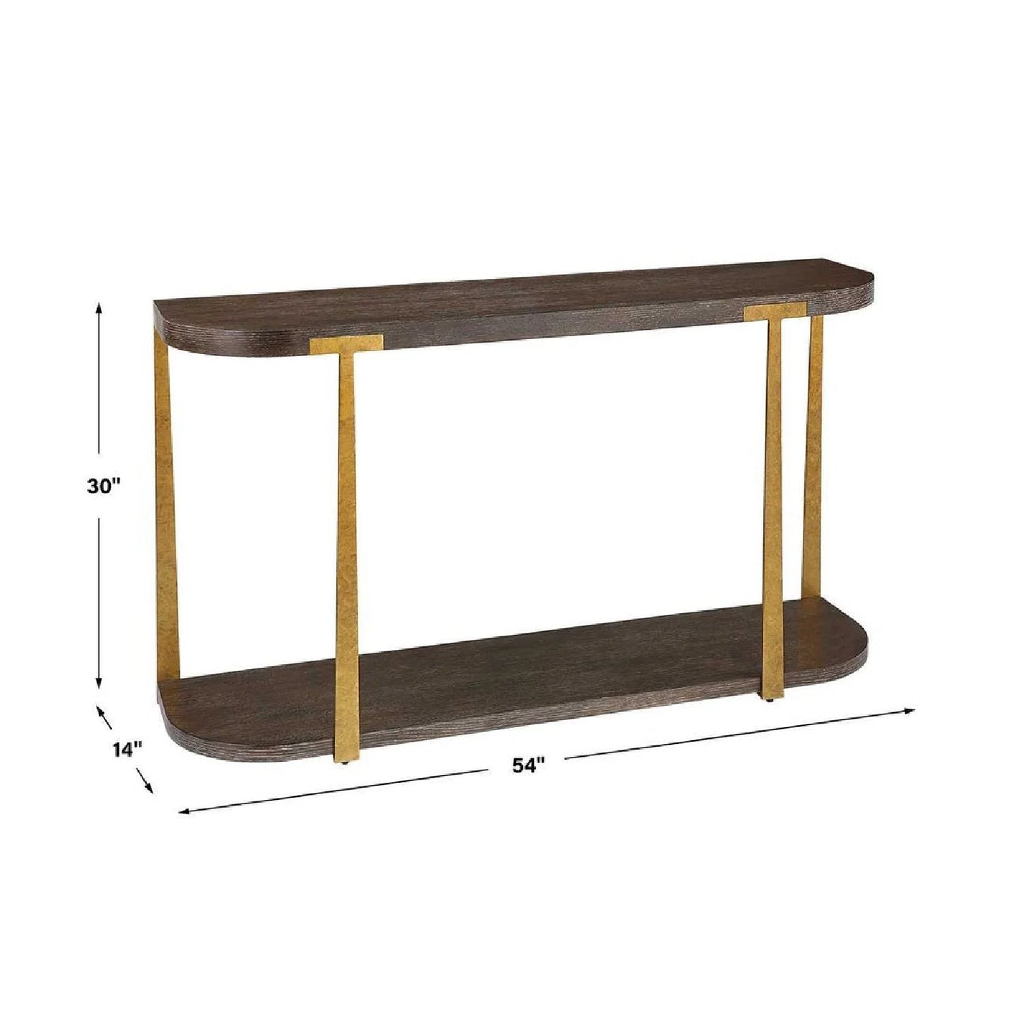 Luxury Brown Oak Console Table Modern Italian Style for Villa