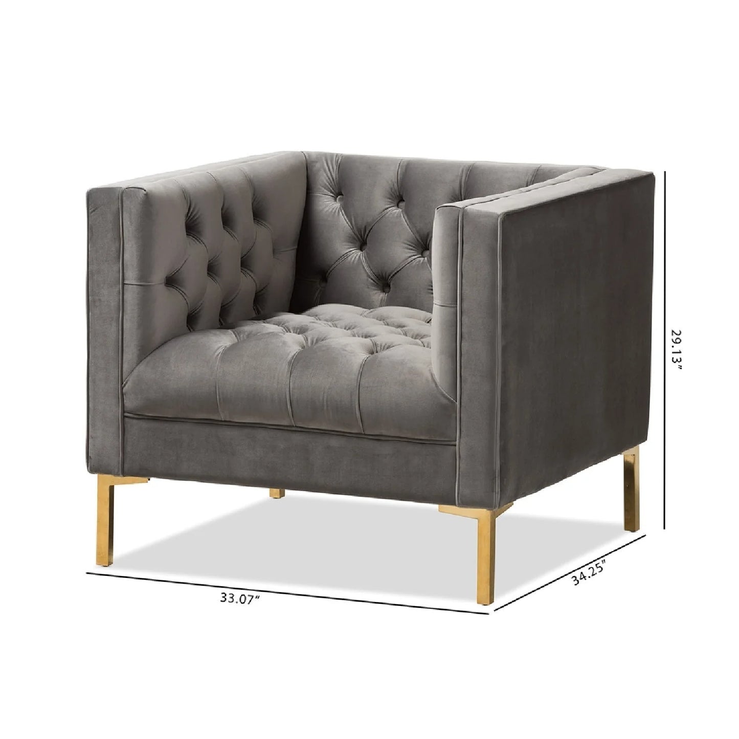 Luxury Button-Tufted Velvet Lounge Chair Modern Italian Style for Villa