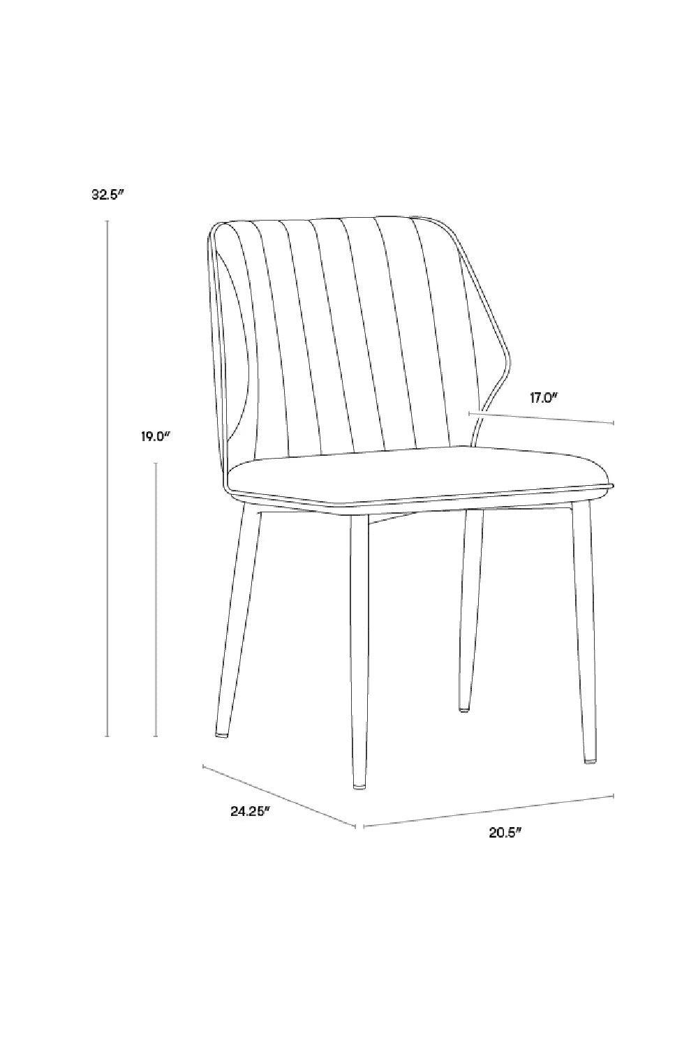 Luxury Channeled Modern Dining Chair European Style for Villa