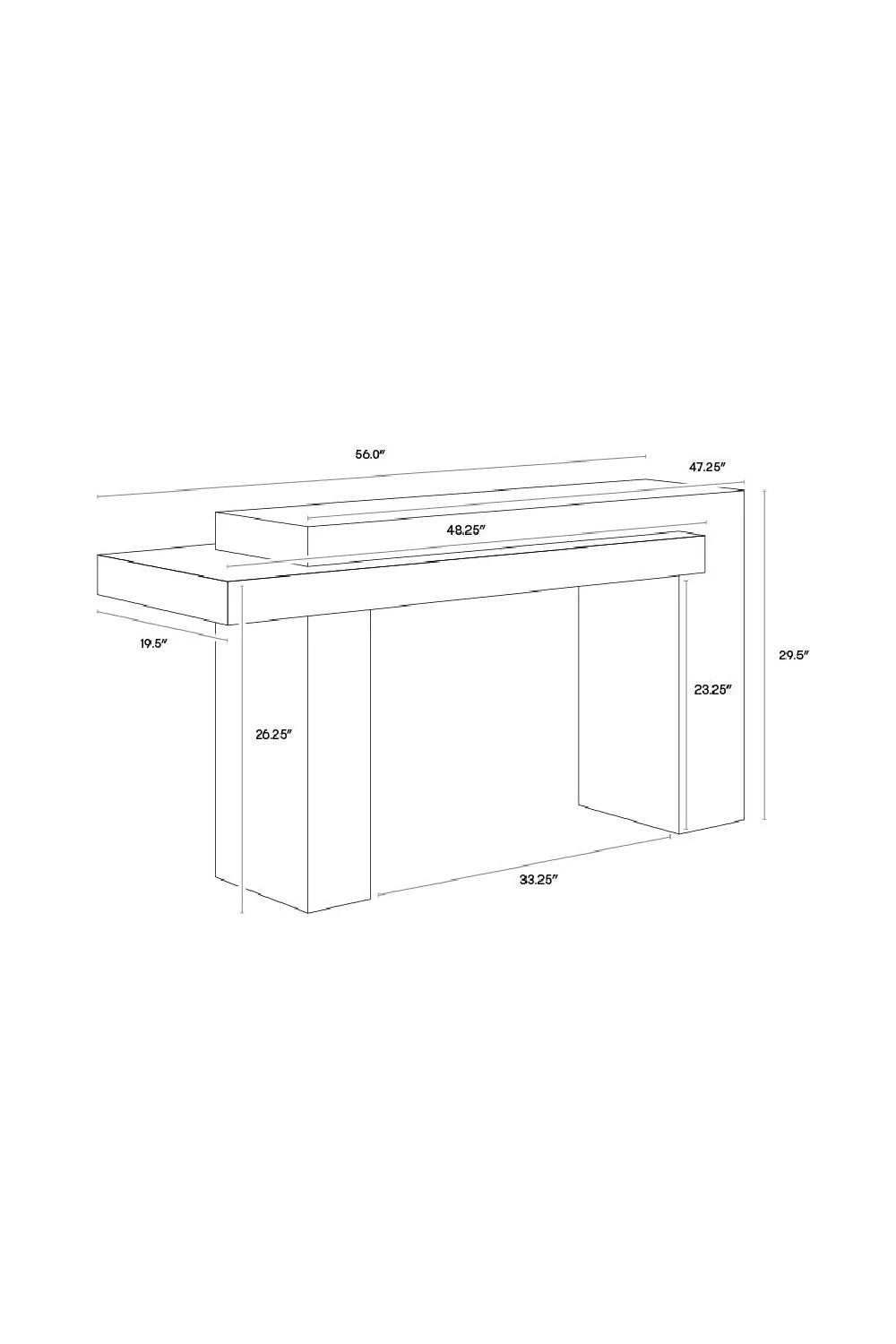 Luxury Concrete Console Table Modern Italian Style for Villa